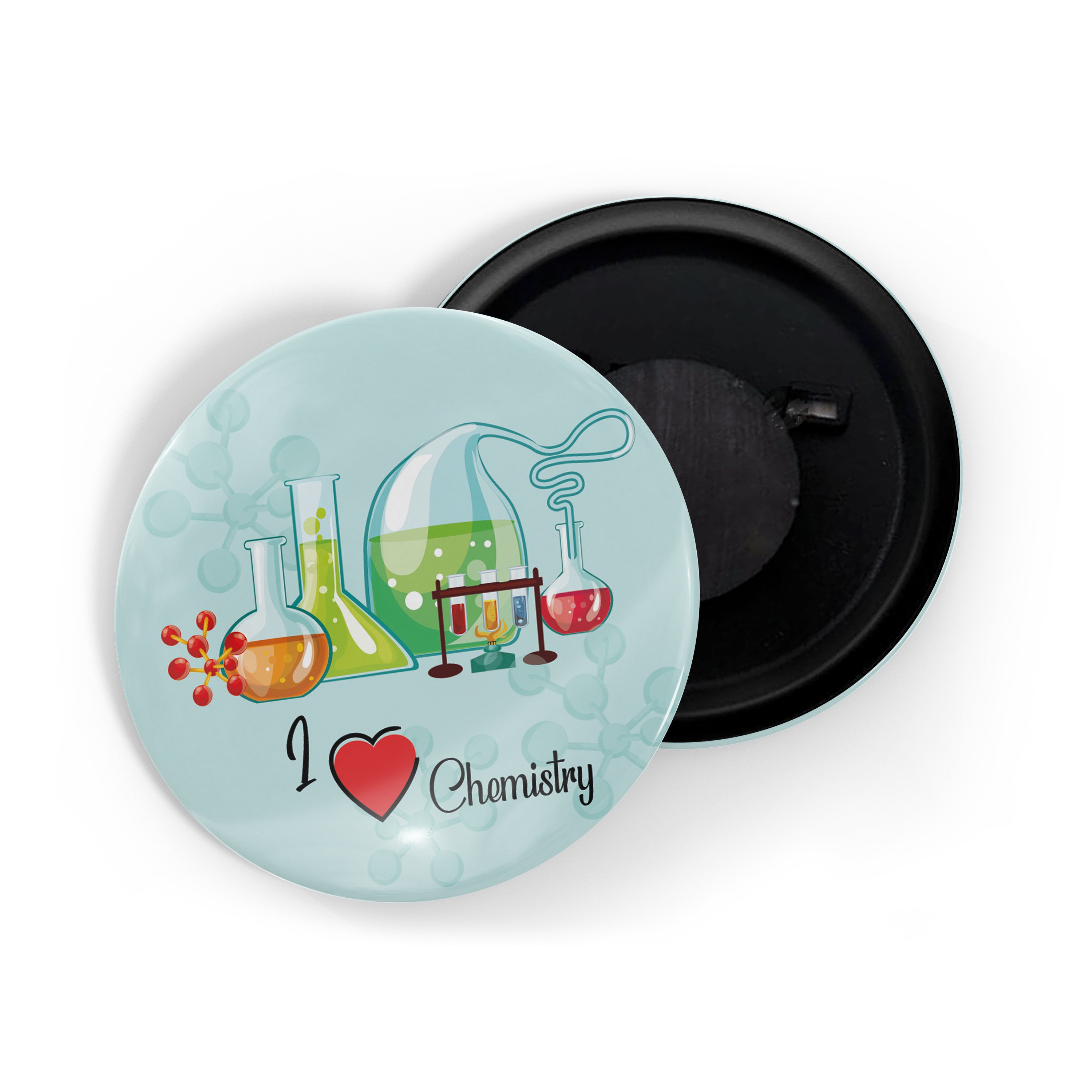 dhcrafts Fridge Magnet Multicolor I Love Chemistry Glossy Finish Design Pack of 1 (58mm)