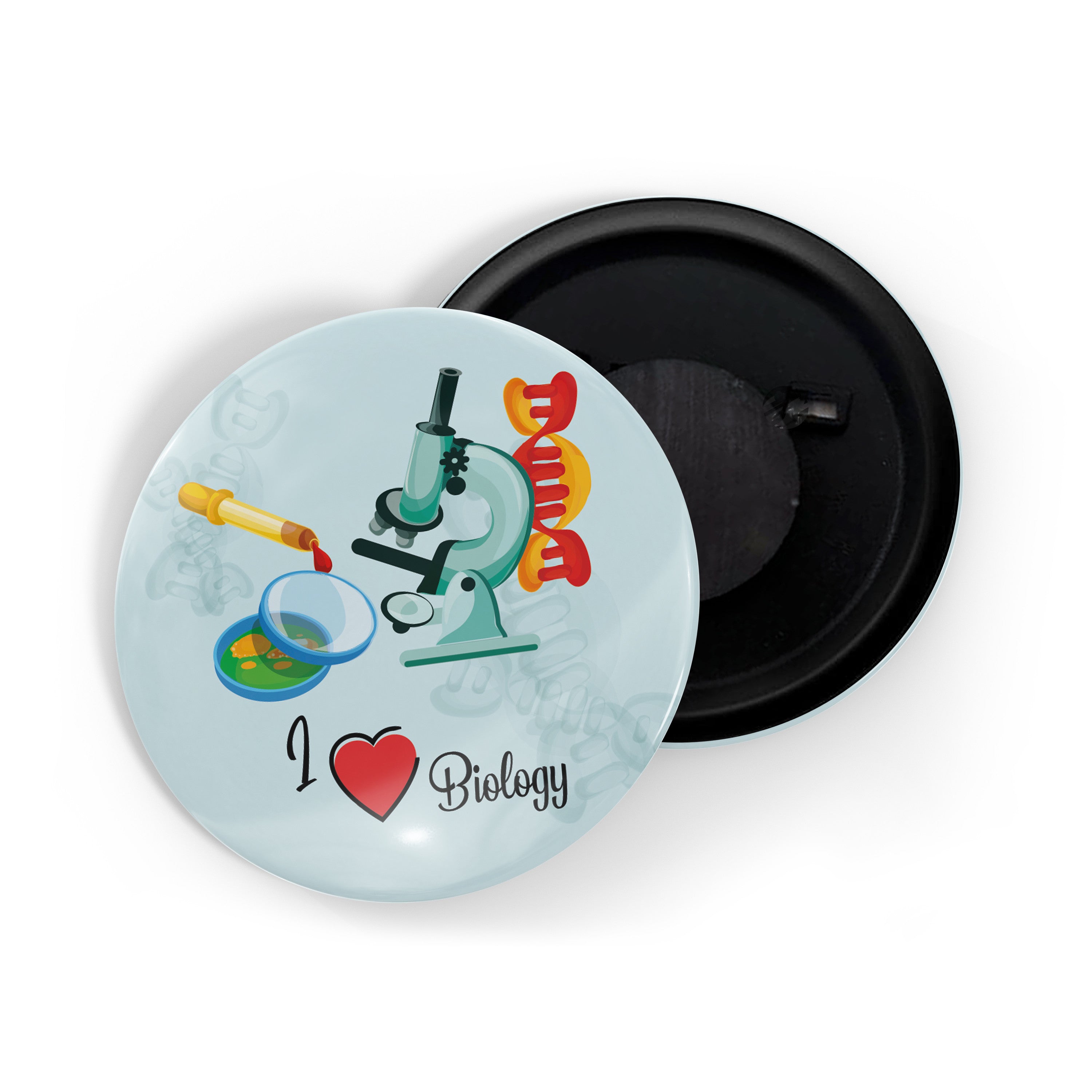 dhcrafts Fridge Magnet Multicolor I Love Biology Glossy Finish Design Pack of 1 (58mm)