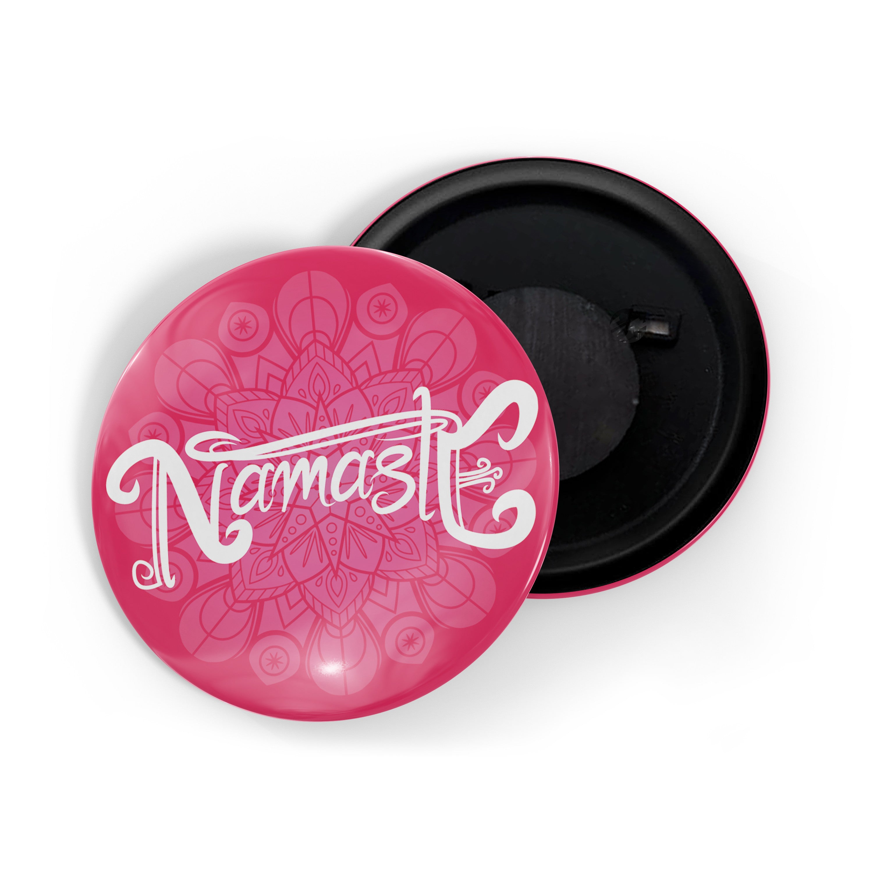dhcrafts Fridge Magnet Multicolor Namaste Glossy Finish Design Pack of 1 (58mm)