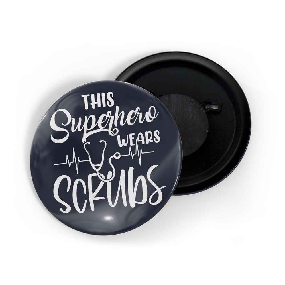 dhcrafts Fridge Magnet Blue This Superhero Wears Scrub Glossy Finish Design Pack of 1 (58mm)