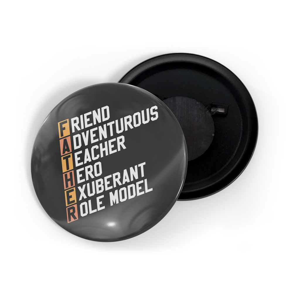 dhcrafts Fridge Magnet Black Father D1 Glossy Finish Design Pack of 1 (58mm)