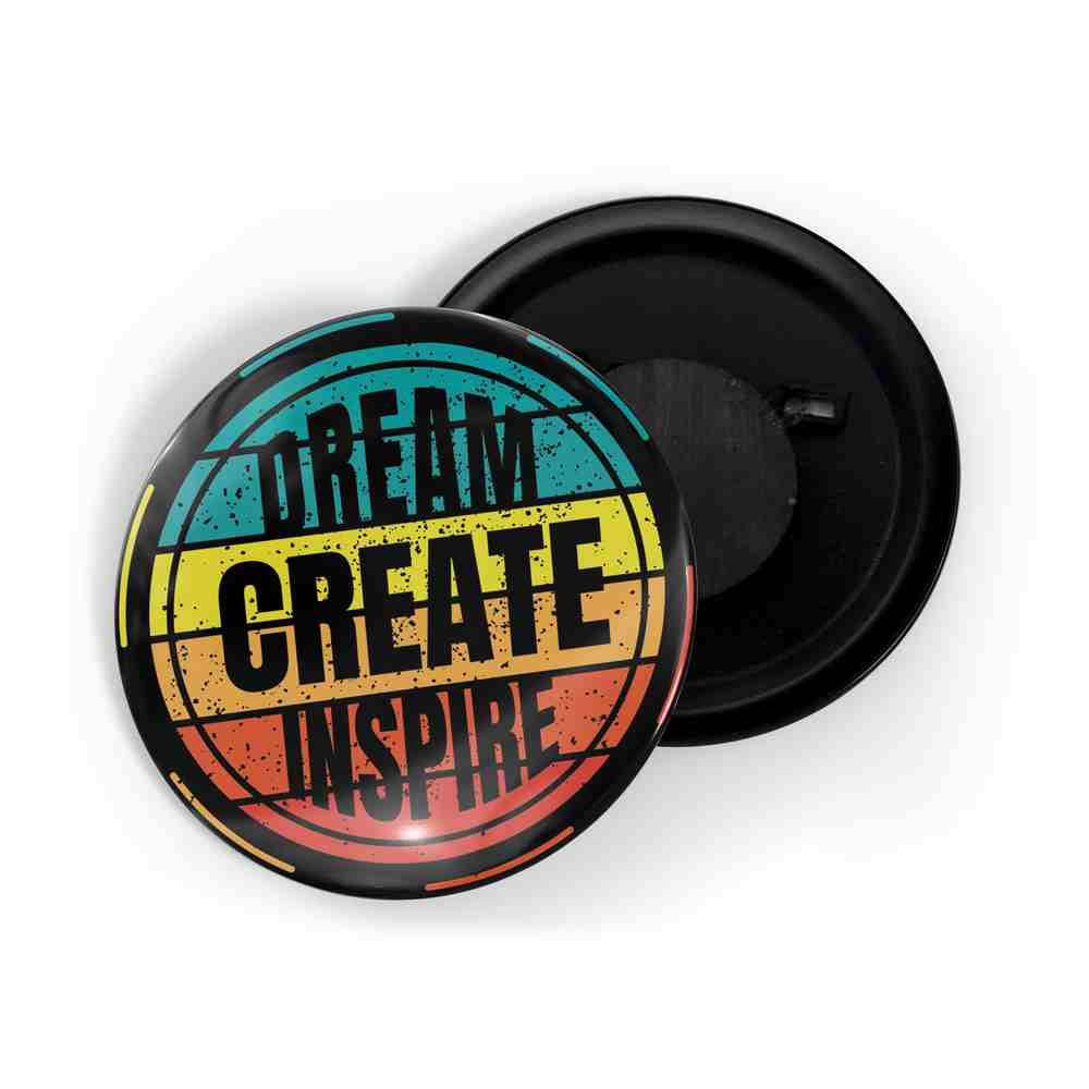 dhcrafts Fridge Magnet Multicolor Dream Create Inspire Glossy Finish Design Pack of 1 (58mm)