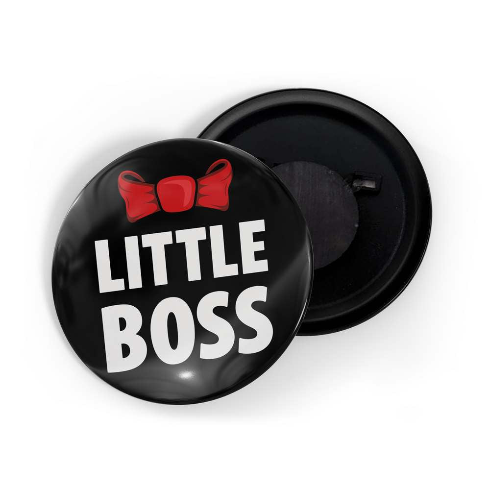 dhcrafts Fridge Magnet Black Little Boss Glossy Finish Design Pack of 1 (58mm)