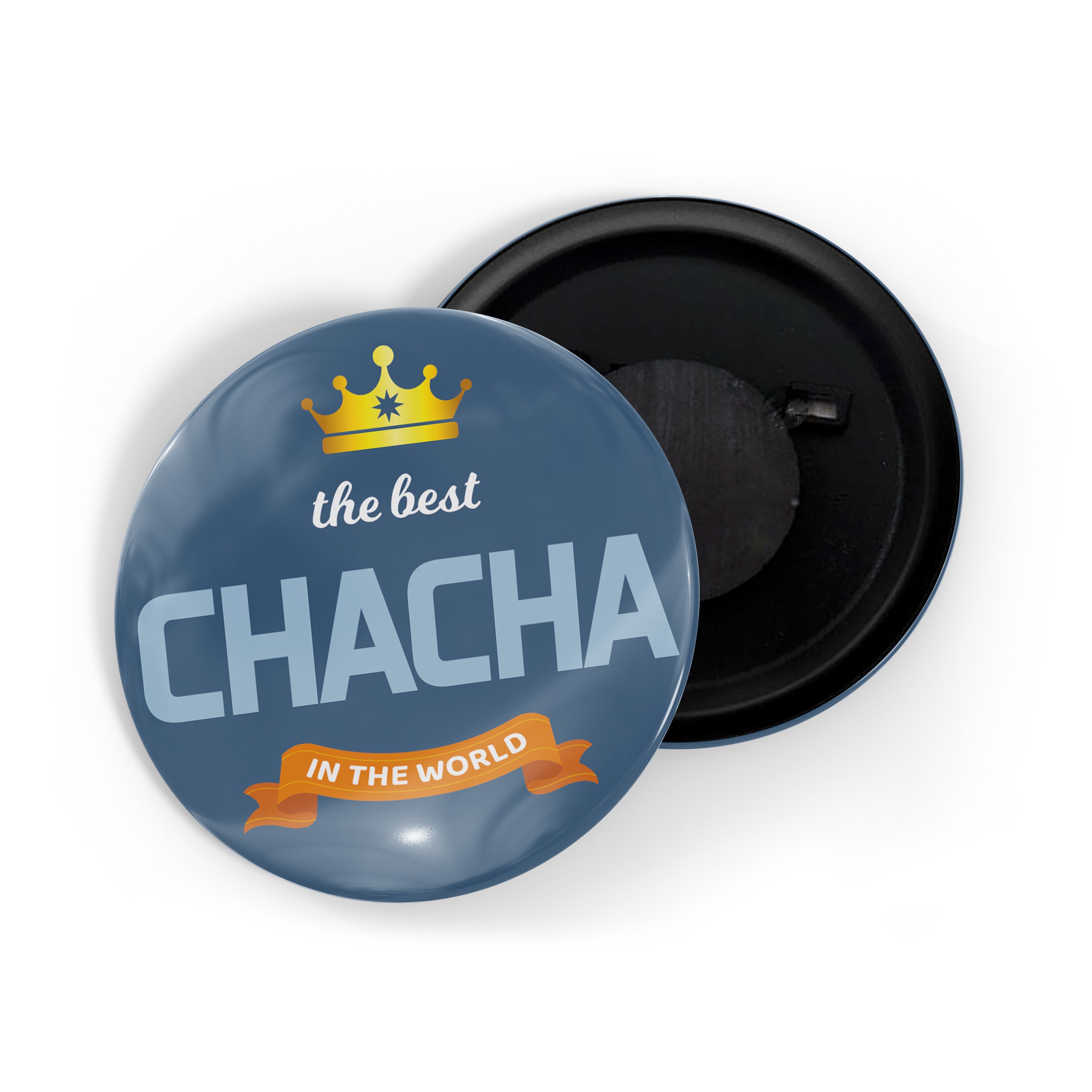 dhcrafts Fridge Magnet Blue Best Chacha In The World Glossy Finish Design Pack of 1 (58mm)