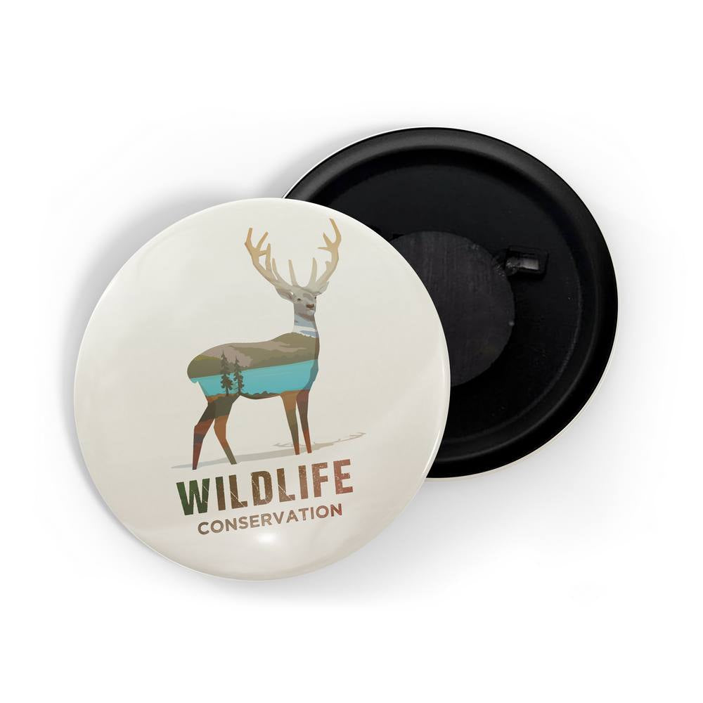 dhcrafts Fridge Magnet Wildlife Conservation Elk Deer D2 Glossy Finish Design Pack of 1 (58mm)