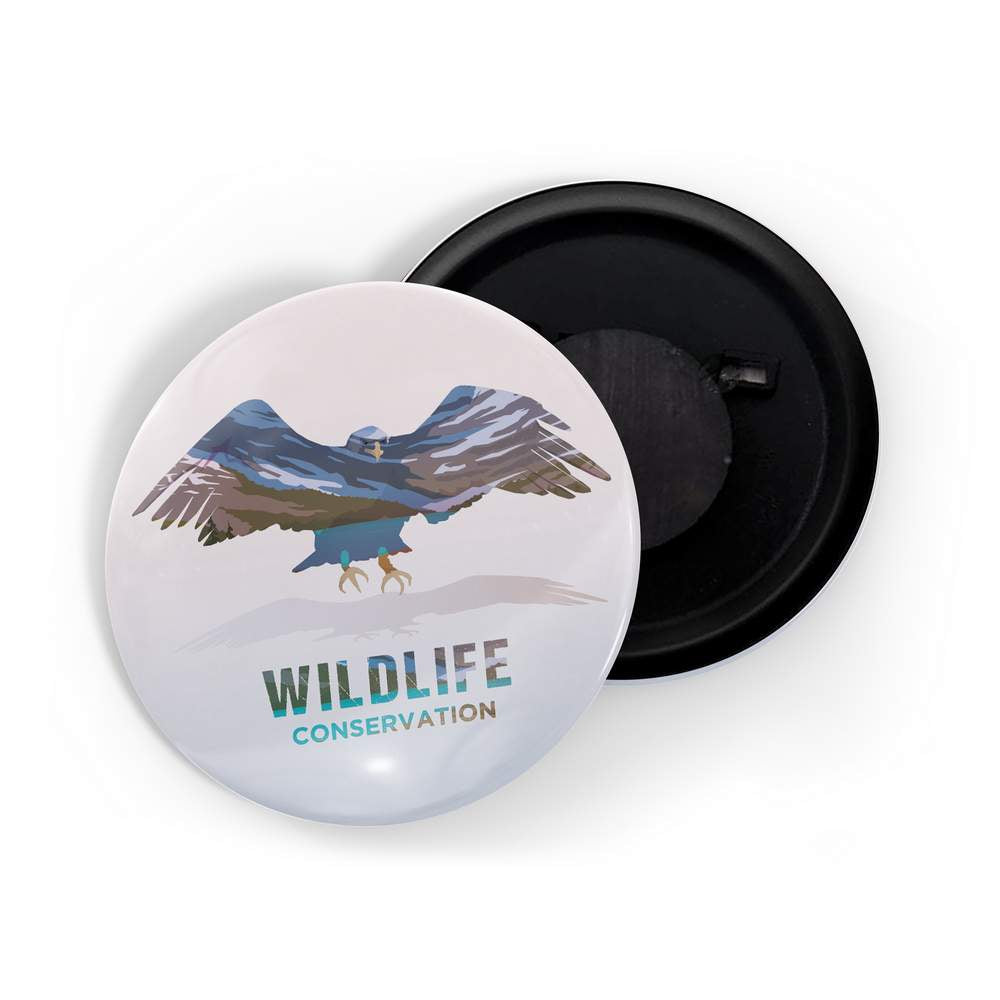 dhcrafts Fridge Magnet Wildlife Conservation Eagle D3 Glossy Finish Design Pack of 1 (58mm)