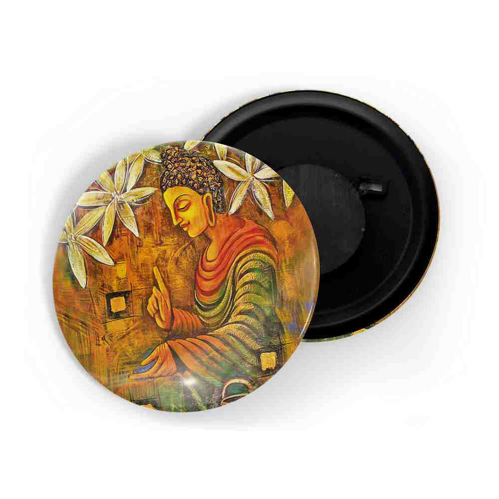 dhcrafts Fridge Magnet Multicolor Buddha D2 Glossy Finish Design Pack of 1 (58mm)