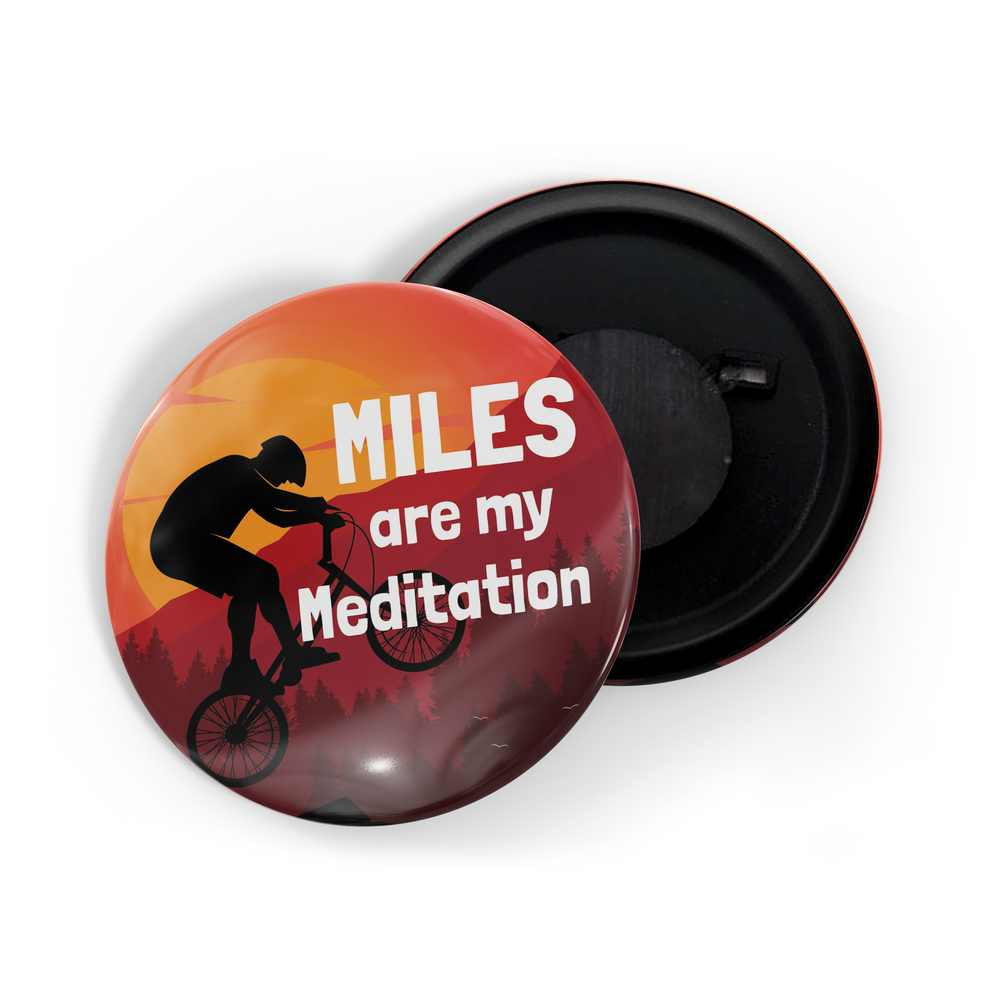 dhcrafts Fridge Magnet Multicolor Miles Are My Meditation D1 Glossy Finish Design Pack of 1 (58mm)