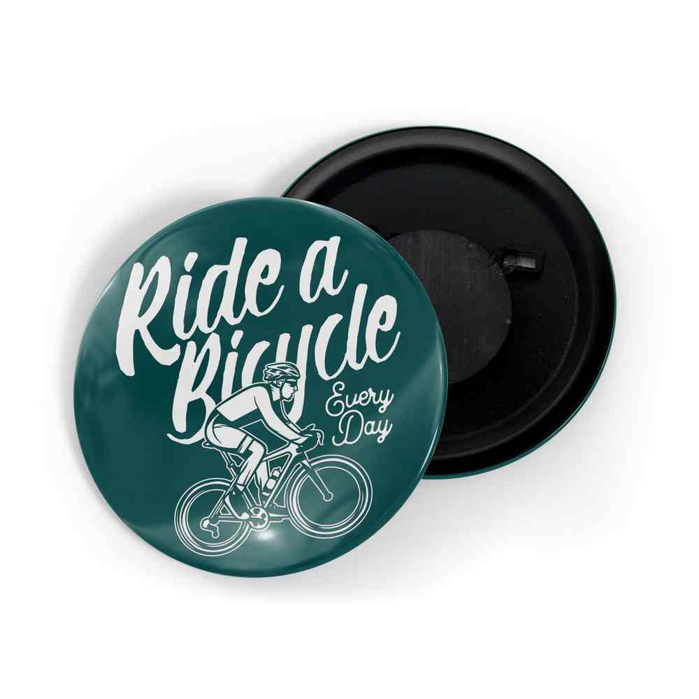 dhcrafts Fridge Magnet Green Ride A Bicycle Glossy Finish Design Pack of 1 (58mm)
