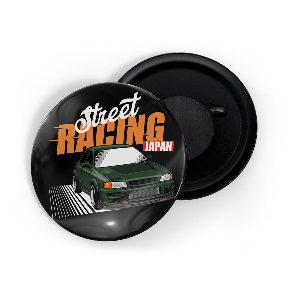 dhcrafts Fridge Magnet Black Classic legend Vitnage Car Automobile D15 Glossy Finish Design Pack of 1 (58mm)