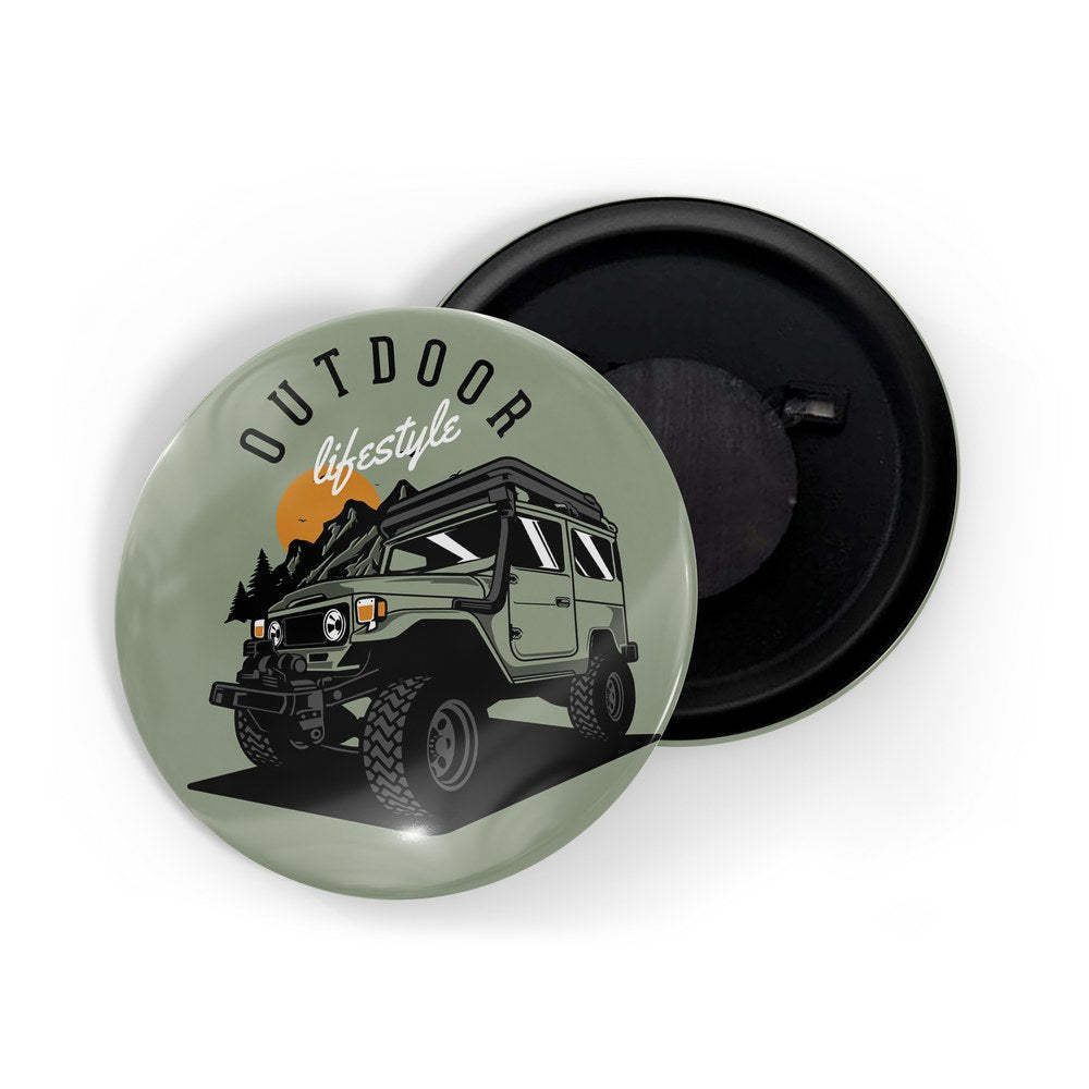 dhcrafts Fridge Magnet Green Classic legend Vitnage Car Automobile D20 Glossy Finish Design Pack of 1 (58mm)