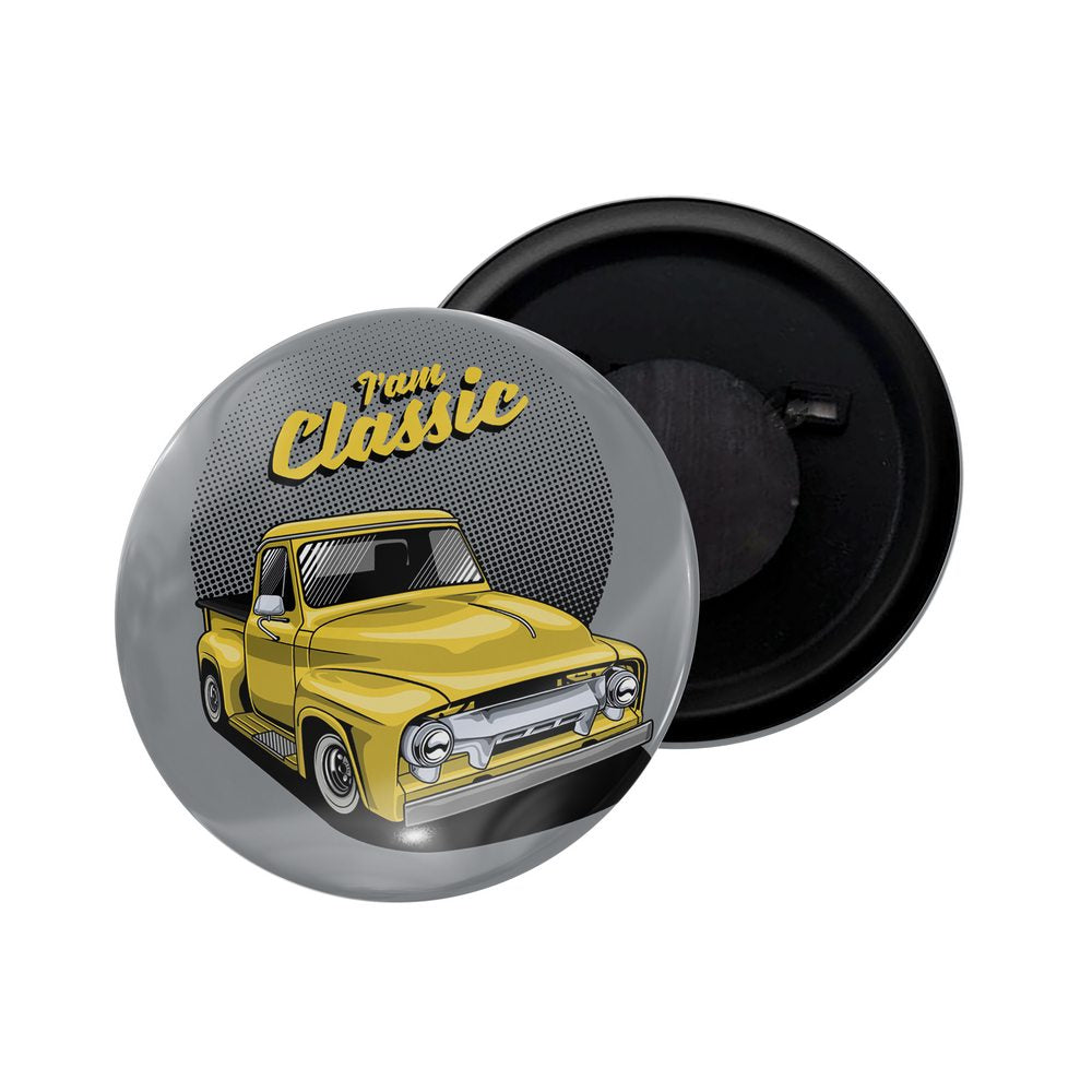 dhcrafts Fridge Magnet Grey Classic legend Vitnage Car Automobile D32 Glossy Finish Design Pack of 1 (58mm)
