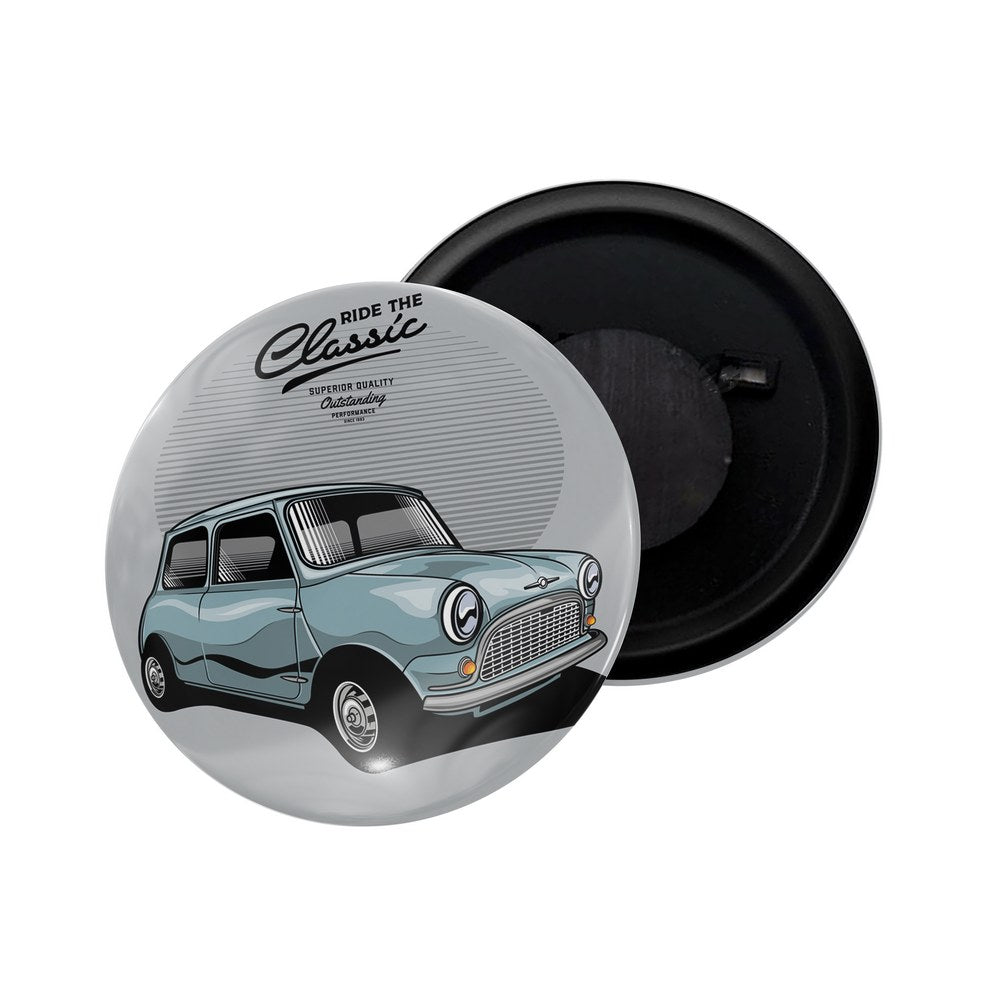 dhcrafts Fridge Magnet Grey Classic legend Vitnage Car Automobile D33 Glossy Finish Design Pack of 1 (58mm)