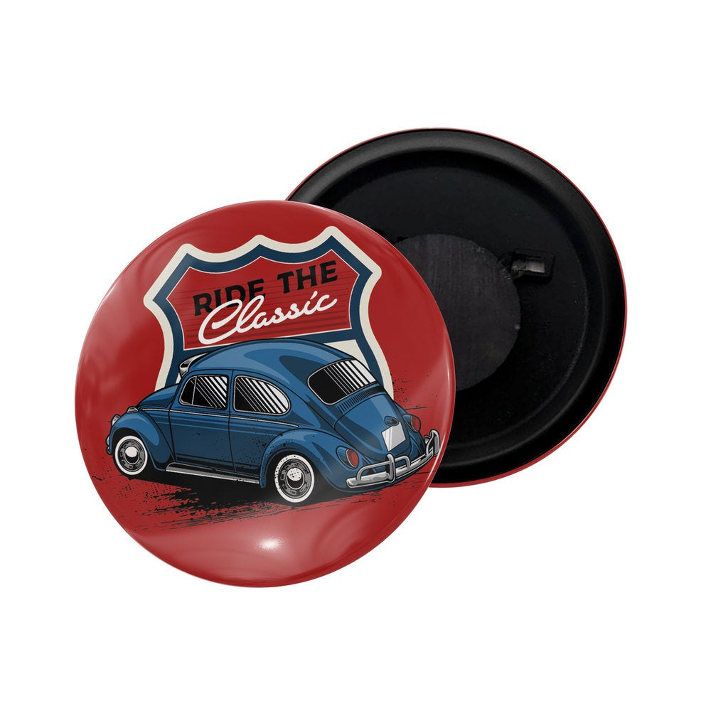dhcrafts Fridge Magnet Red Classic legend Vitnage Car Automobile D42 Glossy Finish Design Pack of 1 (58mm)