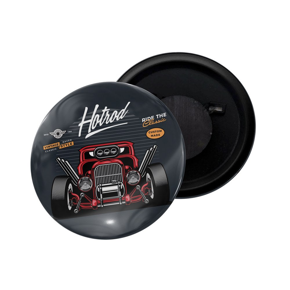dhcrafts Fridge Magnet Grey Classic legend Vitnage Car Automobile D49 Glossy Finish Design Pack of 1 (58mm)