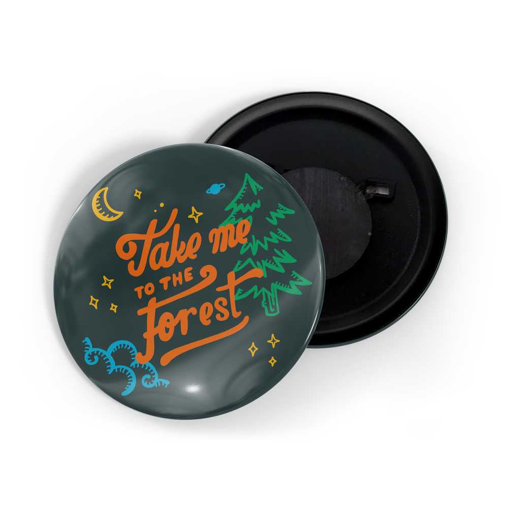 dhcrafts Fridge Magnet Black Take Me To The Forest Adventure Glossy Finish Design Pack of 1 (58mm)