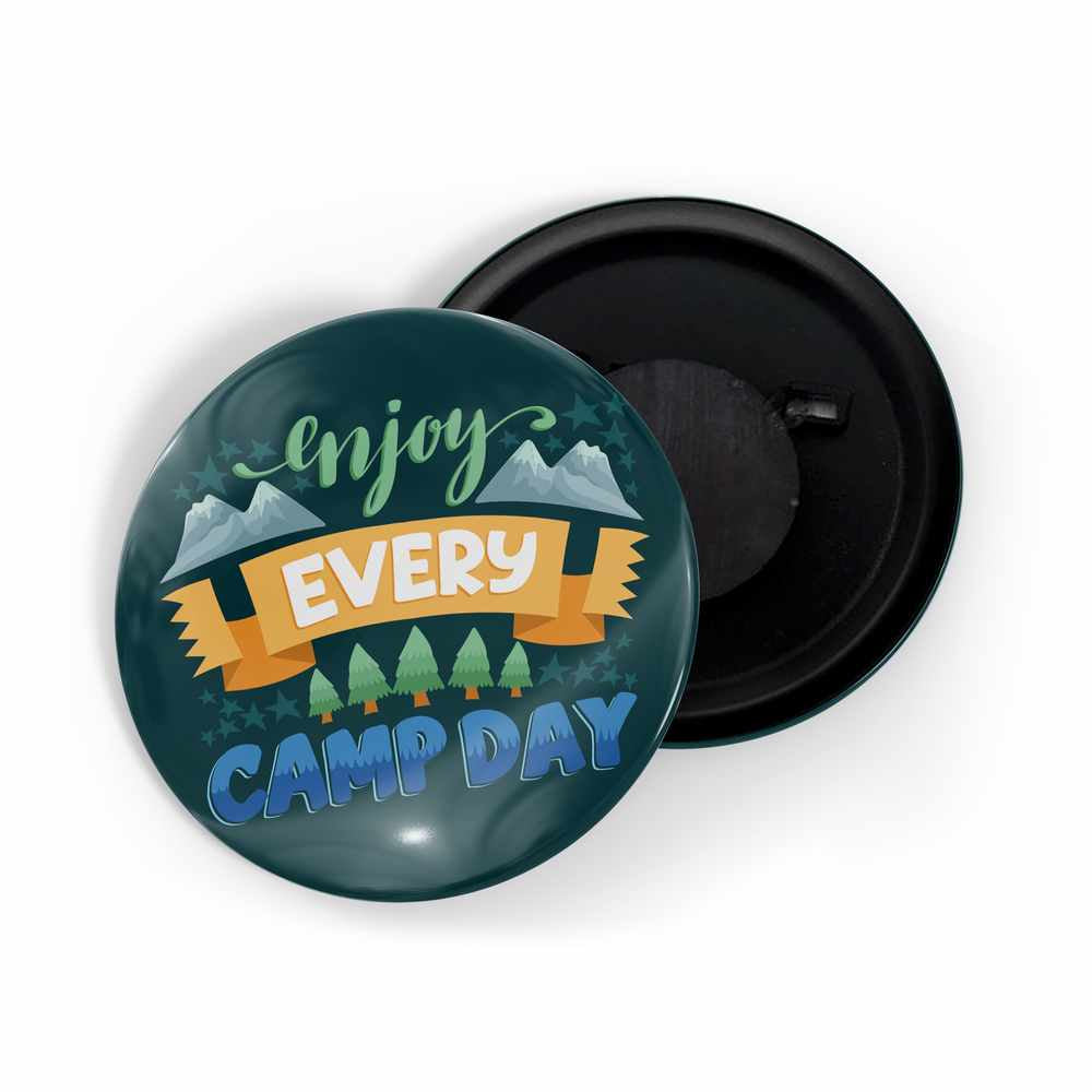 dhcrafts Fridge Magnet Black Enjoy Every Camp Day Adventure Glossy Finish Design Pack of 1 (58mm)