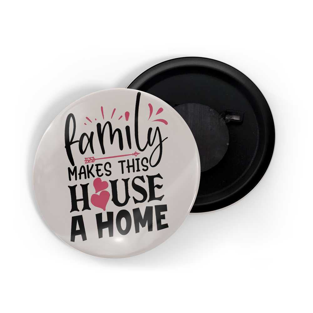 dhcrafts Fridge Magnet Pink Family Makes This House A Home Profession Glossy Finish Design Pack of 1 (58mm)