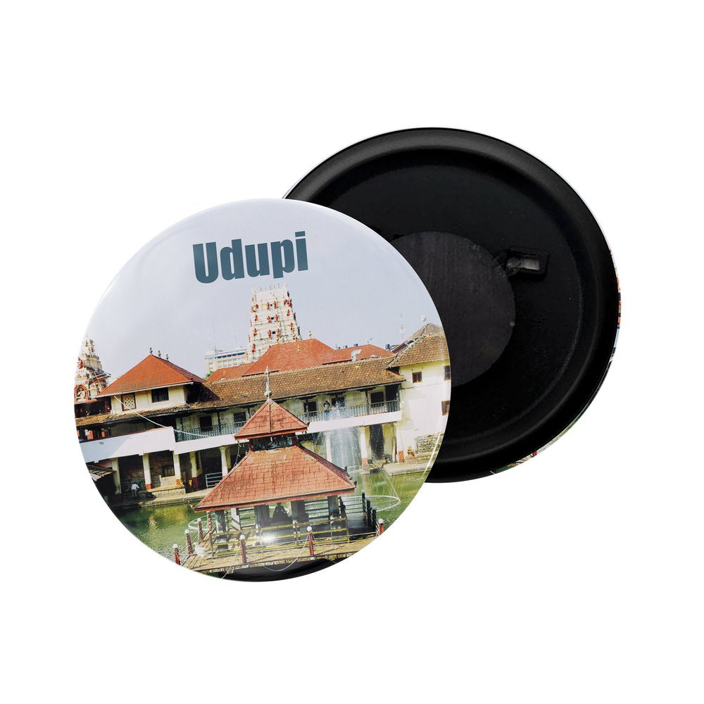 dhcrafts Fridge Magnet Multicolor Udupi D1 Karnataka Glossy Finish Design Pack of 1 (58mm)