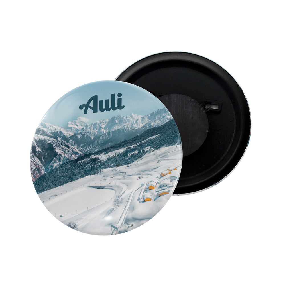 dhcrafts Fridge Magnet Multicolor Auli Uttarakhand Glossy Finish Design Pack of 1 (58mm)