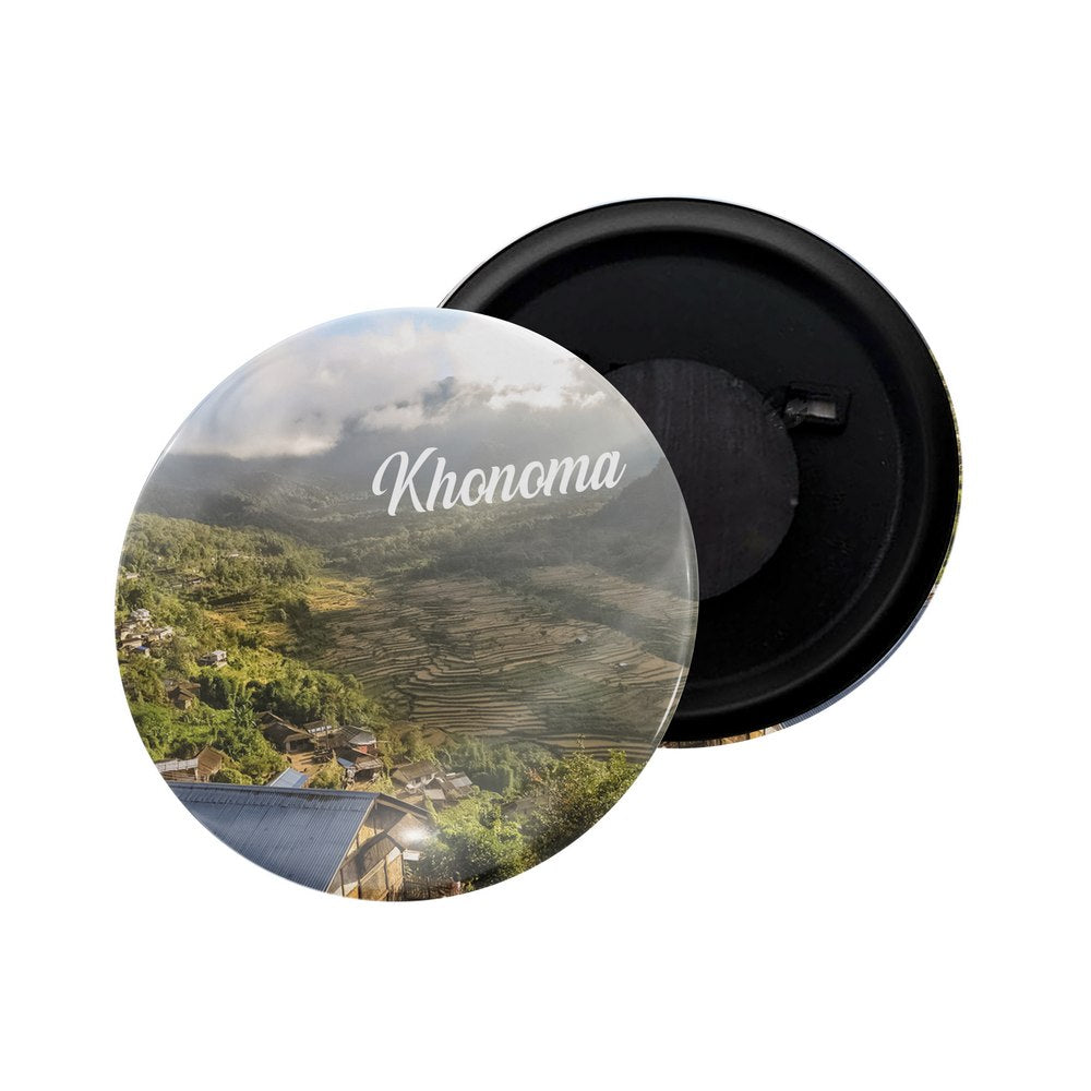 dhcrafts Fridge Magnet Multicolor Khonoma Nagaland Glossy Finish Design Pack of 1 (58mm)