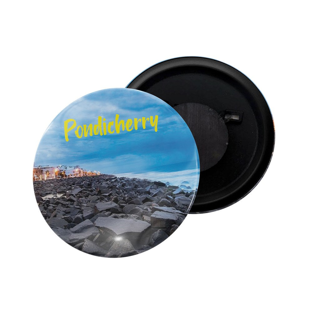 dhcrafts Fridge Magnet Multicolor Pondicherry Glossy Finish Design Pack of 1 (58mm)