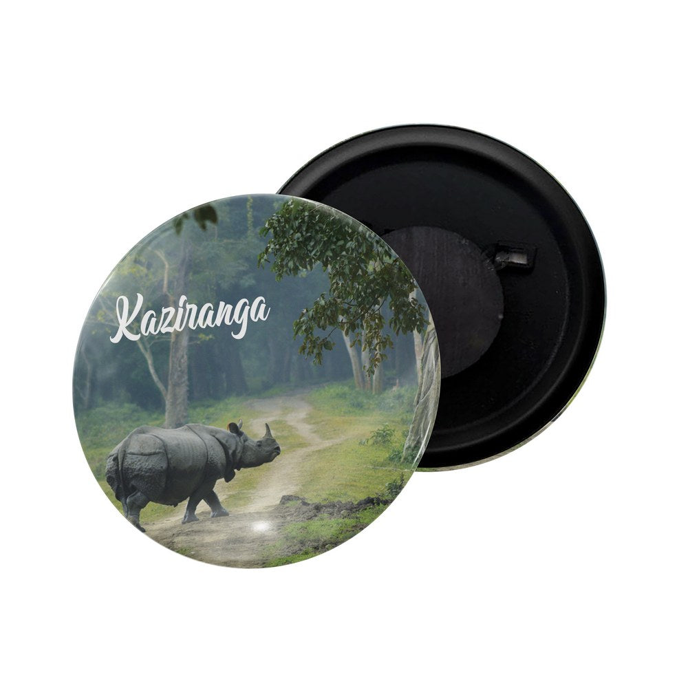 dhcrafts Fridge Magnet Multicolor Kaziranga Assam Glossy Finish Design Pack of 1 (58mm)