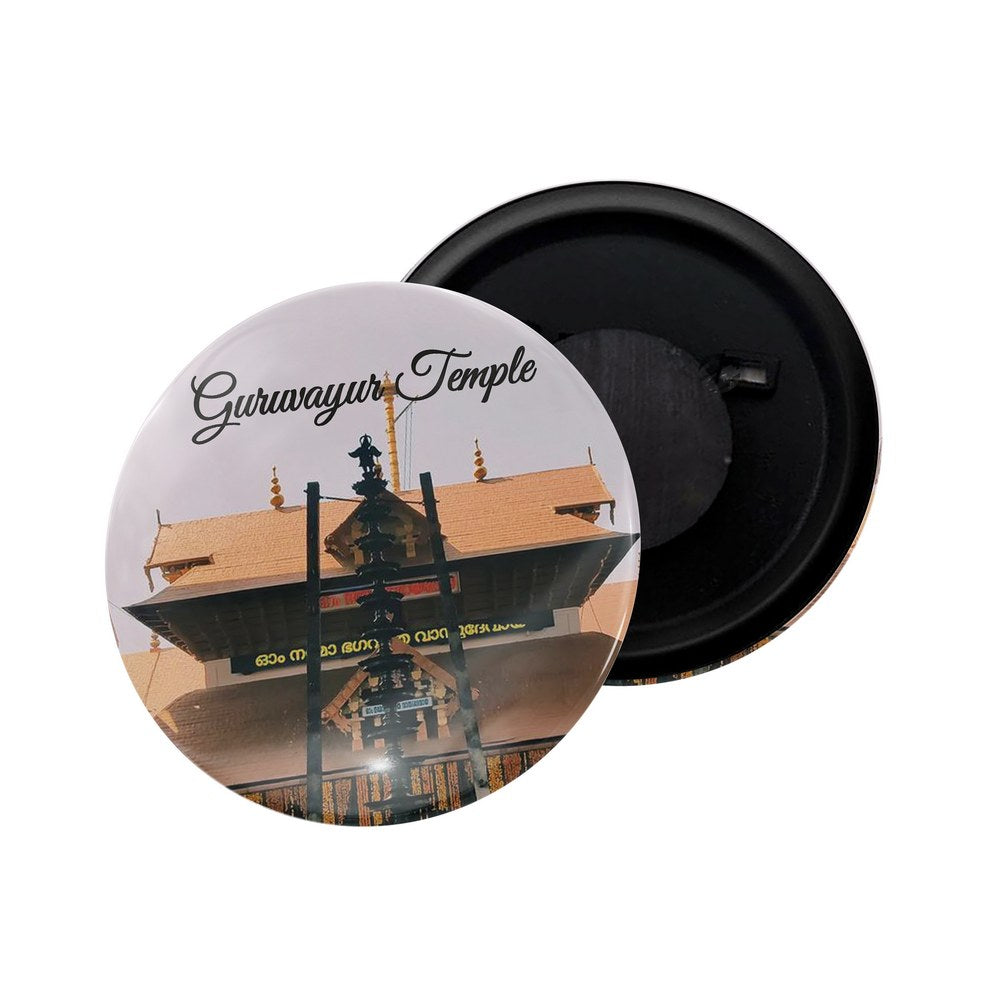 dhcrafts Fridge Magnet Multicolor Guruvayur Temple Kerala Glossy Finish Design Pack of 1 (58mm)