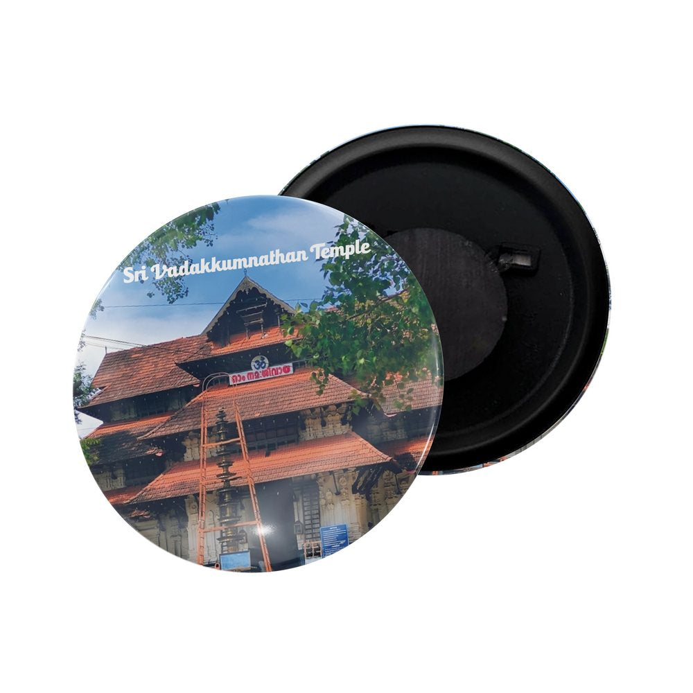 dhcrafts Fridge Magnet Multicolor Sri Vadakunadhan Temple Kerala Glossy Finish Design Pack of 1 (58mm)