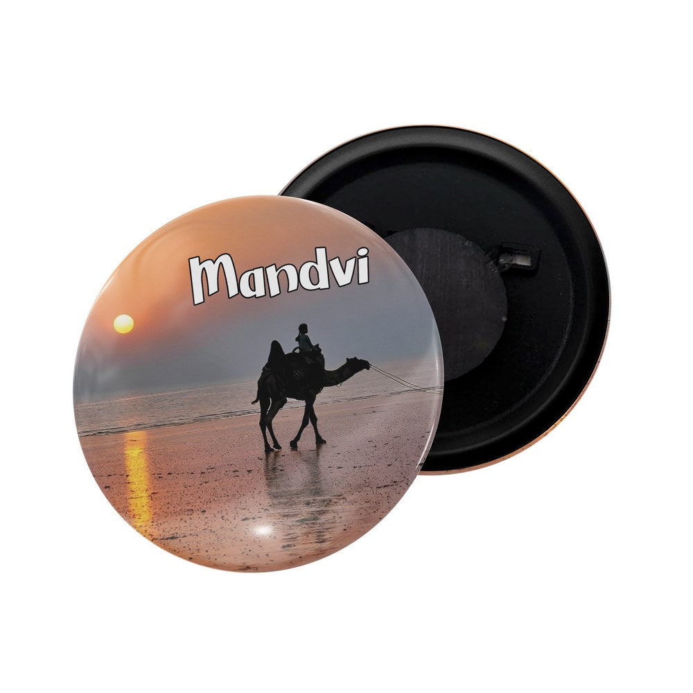 dhcrafts Fridge Magnet Multicolor Mandvi Gujarat Glossy Finish Design Pack of 1 (58mm)
