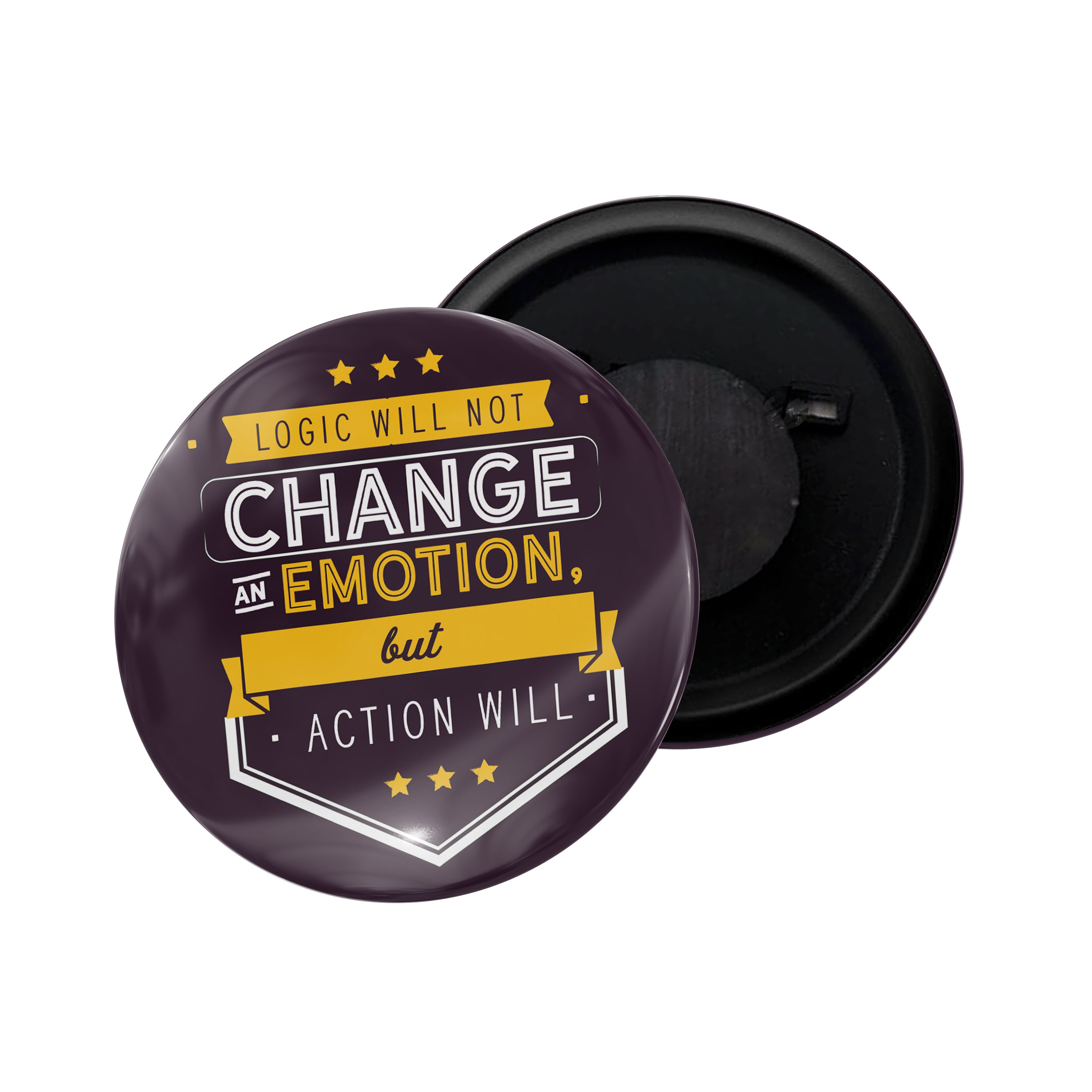 dhcrafts Fridge Magnet Multicolor Logic Will Not Change An Emotion But Action Will Glossy Finish Design Pack of 1 (58mm)