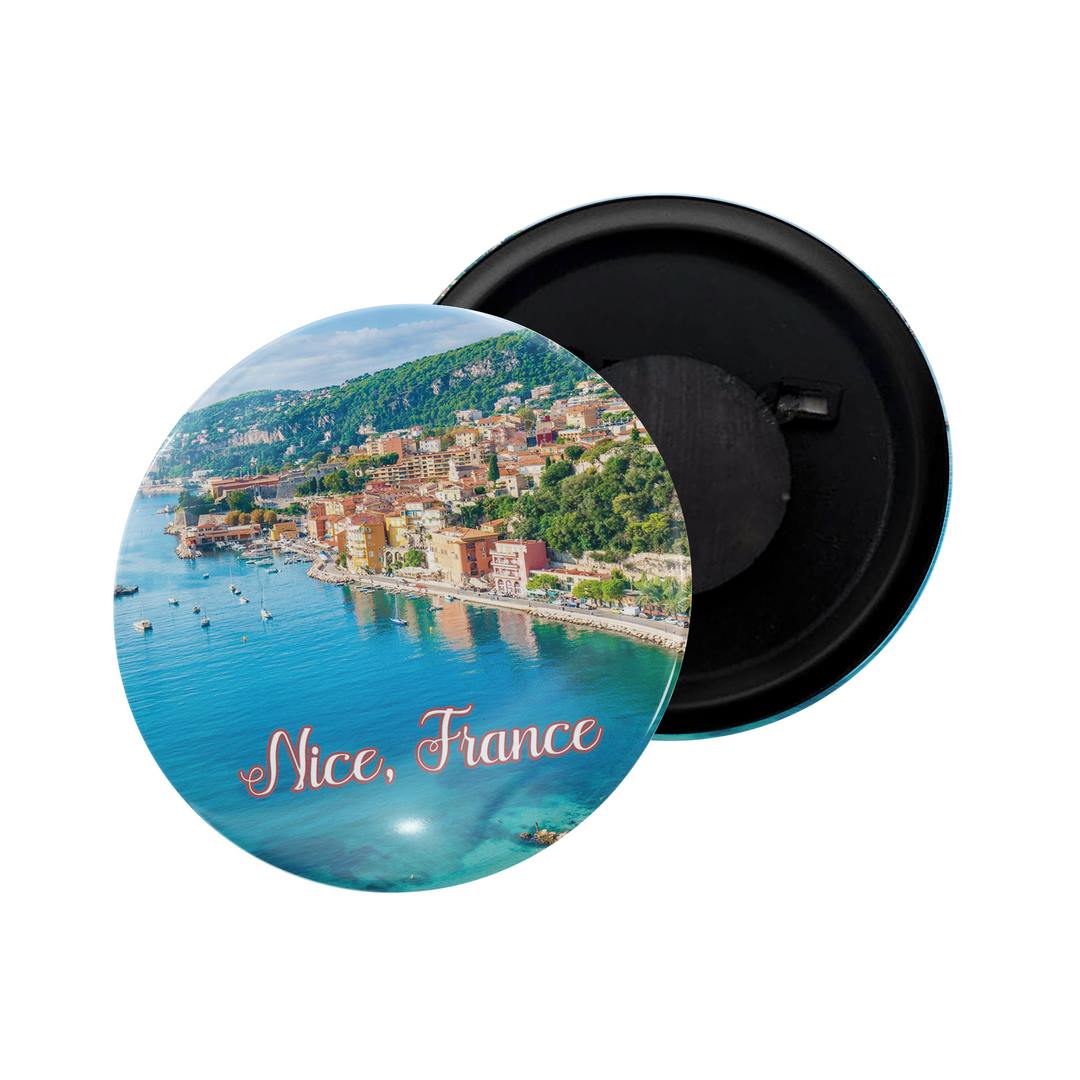 dhcrafts Fridge Magnet Multicolor Nice France Glossy Finish Design Pack of 1 (58mm)