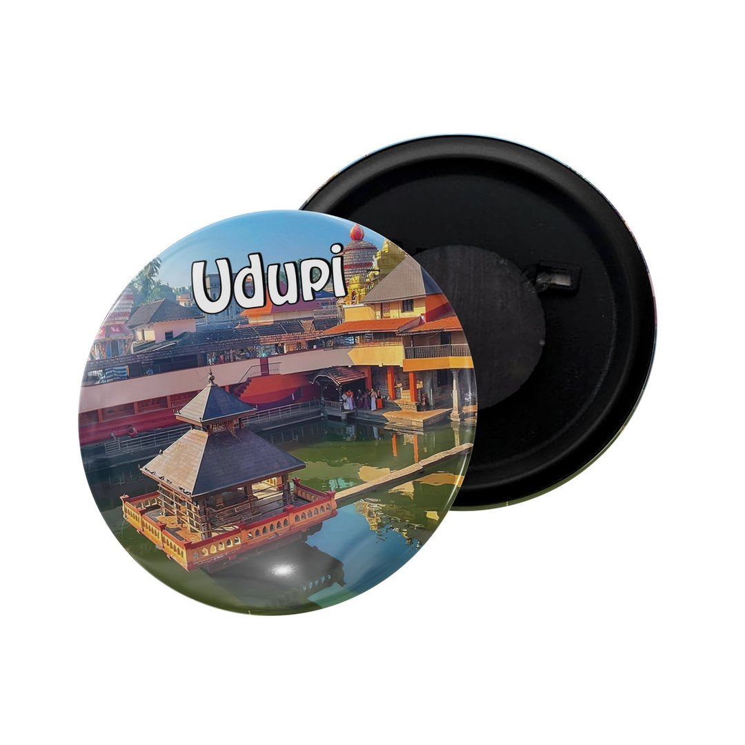 dhcrafts Fridge Magnet Multicolor Karnataka Udupi Glossy Finish Design Pack of 1