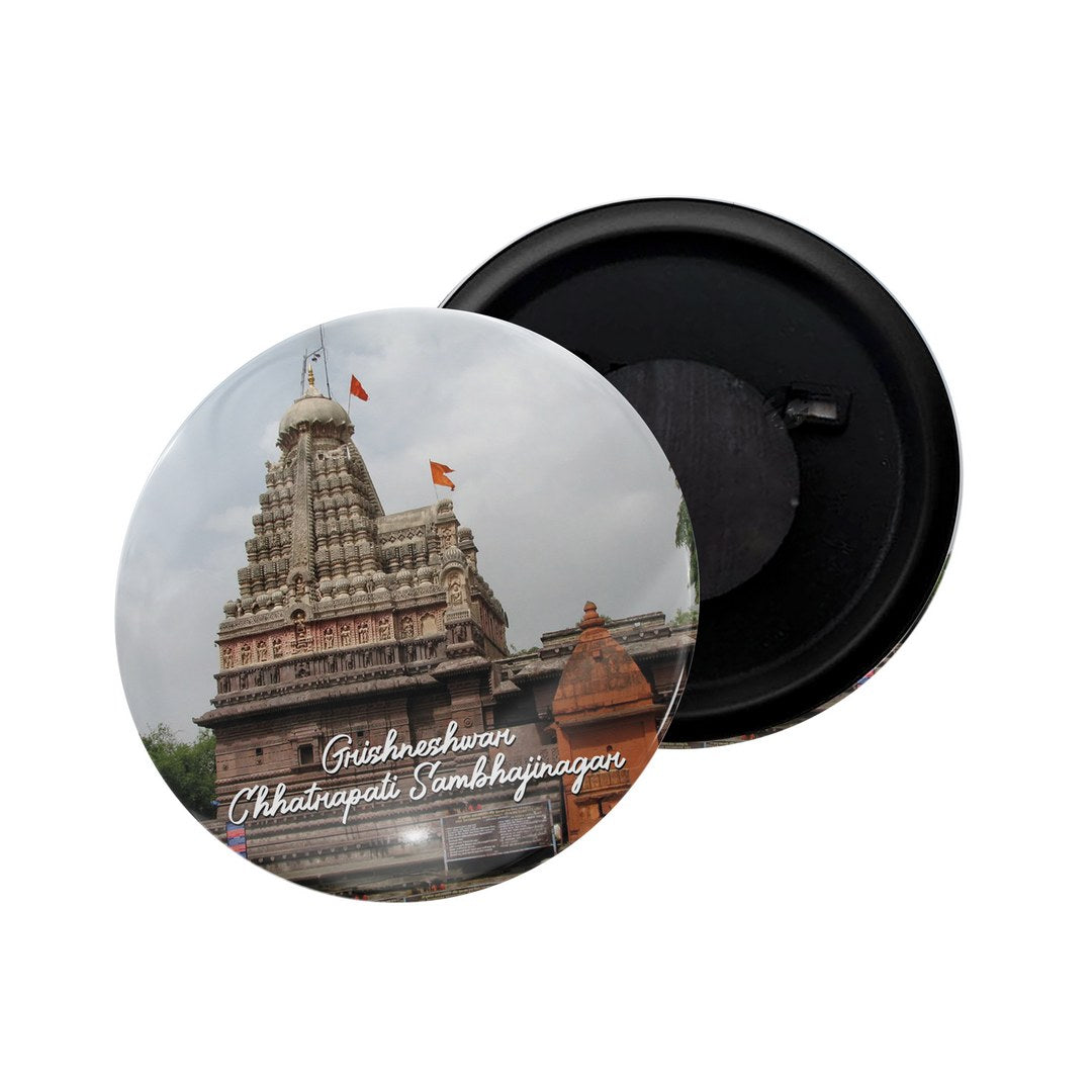 dhcrafts Fridge Magnet Multicolor Maharashtra Grishneshwar Chhatrapati Sambhajinagar Glossy Finish Design Pack of 1