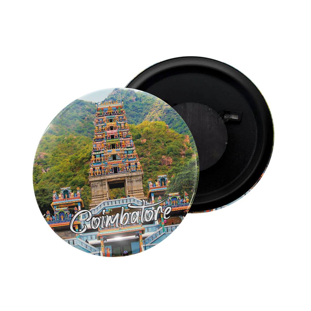 dhcrafts Fridge Magnet Multicolor Maharashtra Grishneshwar Chhatrapati Sambhajinagar Glossy Finish Design Pack of 1