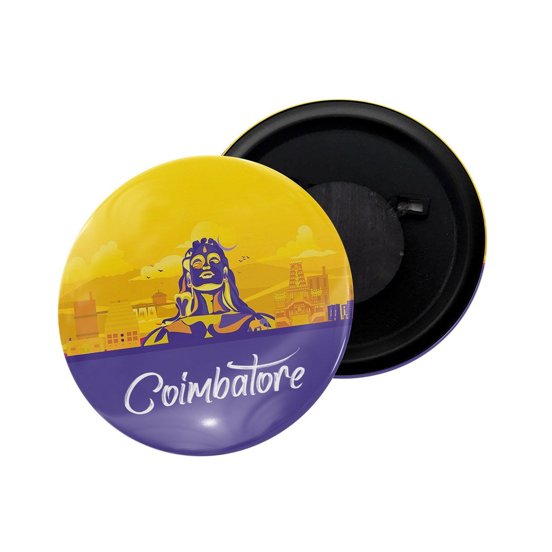 dhcrafts Fridge Magnet Multicolor Maharashtra Grishneshwar Chhatrapati Sambhajinagar Glossy Finish Design Pack of 1