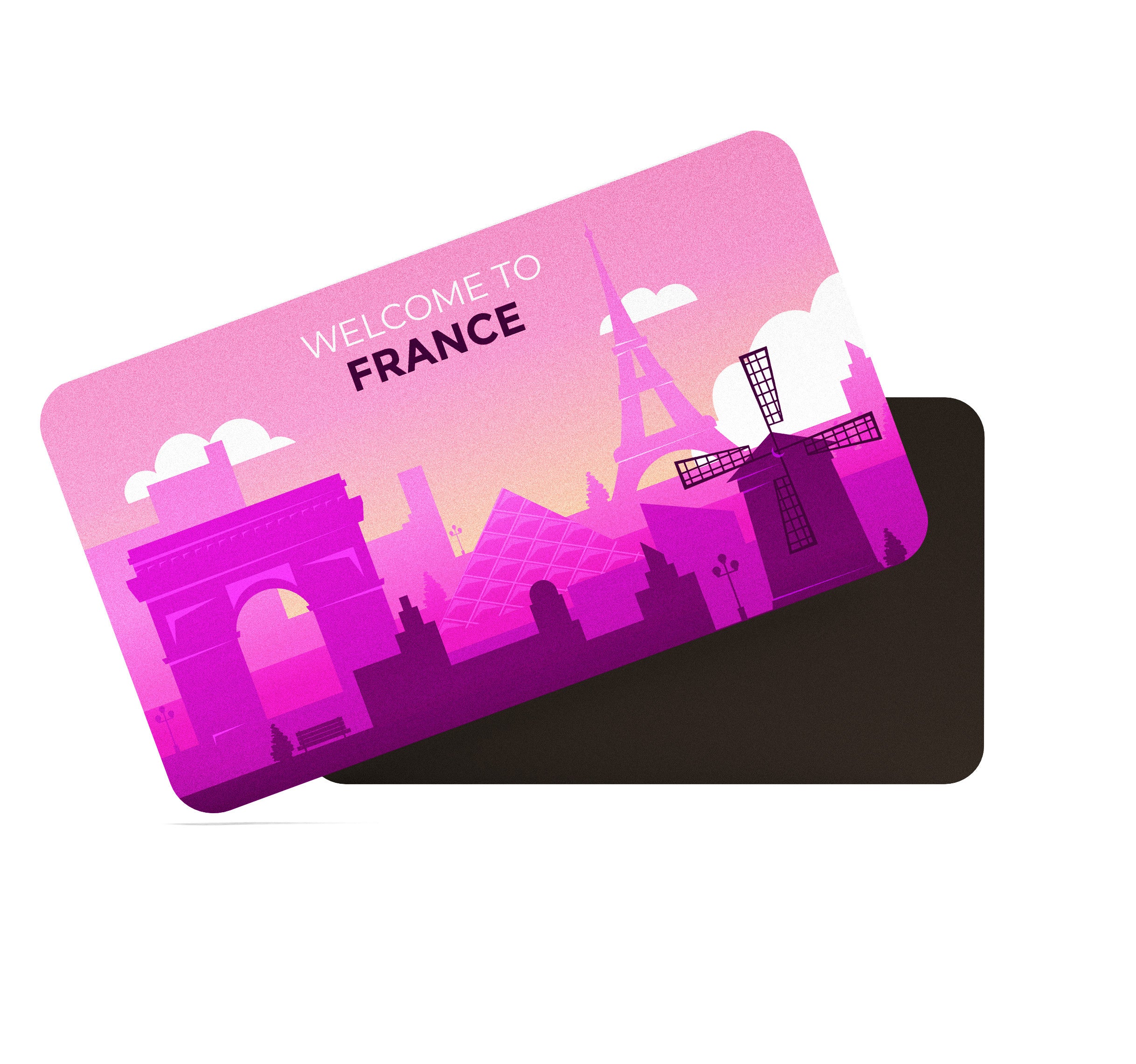 dhcrafts Rectangular Fridge Magnet Pink France D1 Design Pack of 1 (8.6cm x 5.4cm)