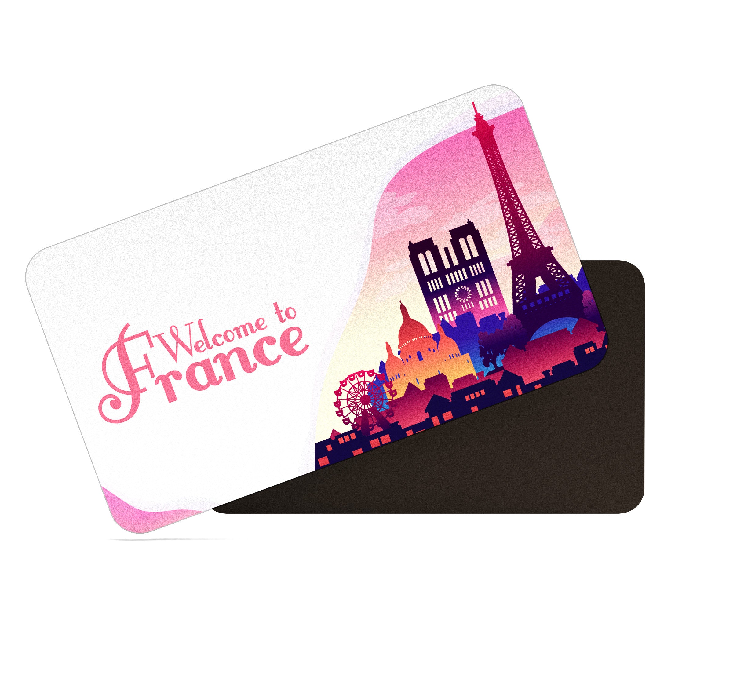 dhcrafts Rectangular Fridge Magnet Multicolor France D2 Design Pack of 1 (8.6cm x 5.4cm)