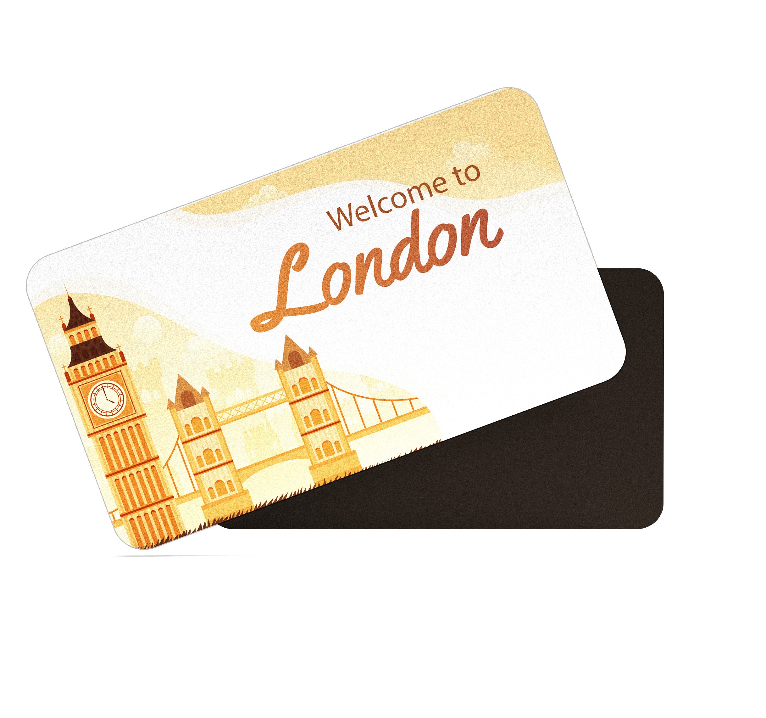 dhcrafts Rectangular Fridge Magnet Orange London D1 Design Pack of 1 (8.6cm x 5.4cm)