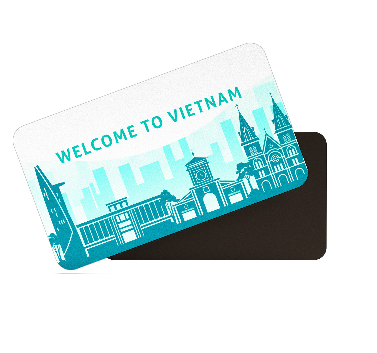 dhcrafts Rectangular Fridge Magnet Blue Vietnam D1 Design Pack of 1 (8.6cm x 5.4cm)