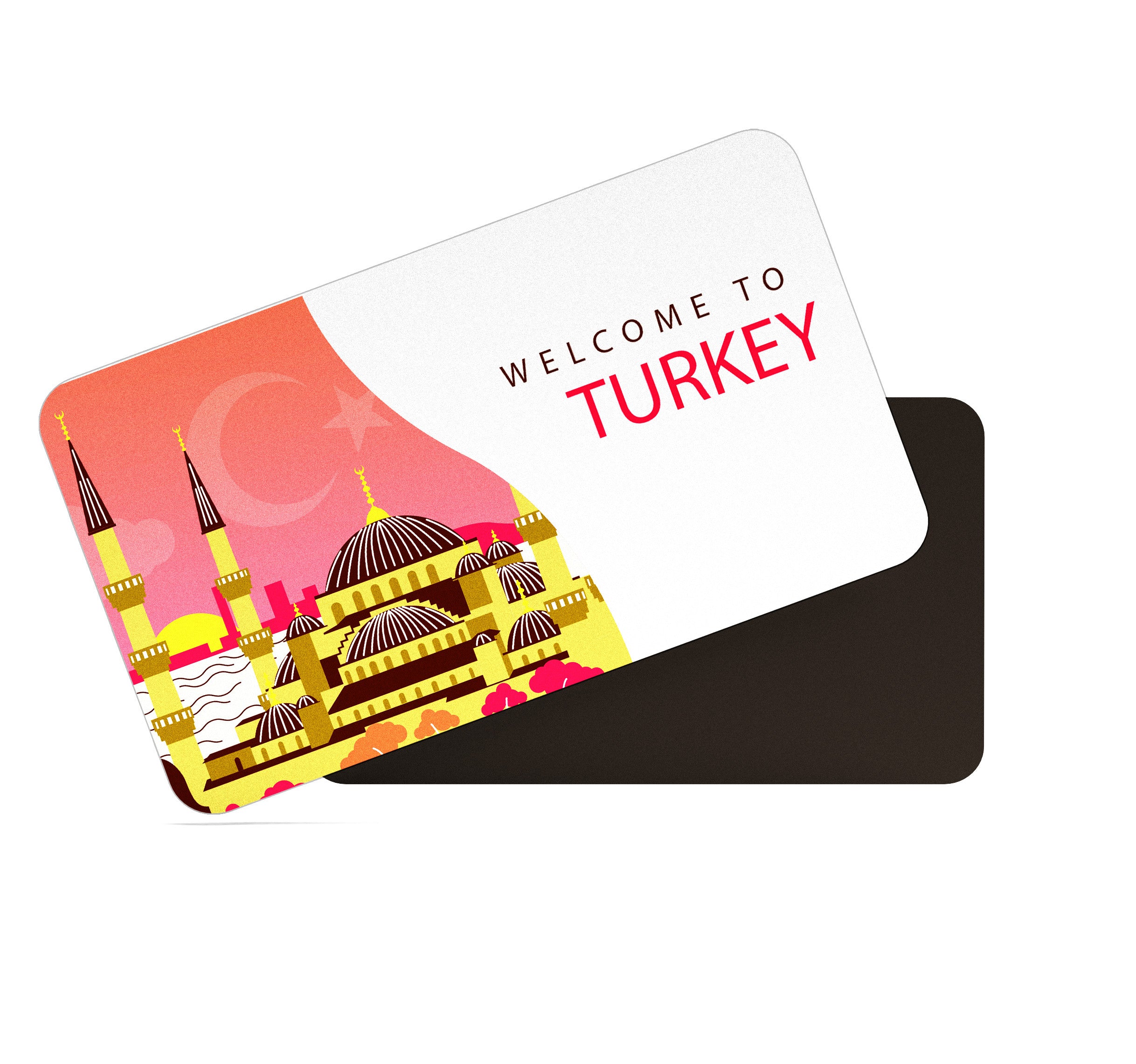 dhcrafts Rectangular Fridge Magnet Multicolor Turkey D1 Design Pack of 1 (8.6cm x 5.4cm)