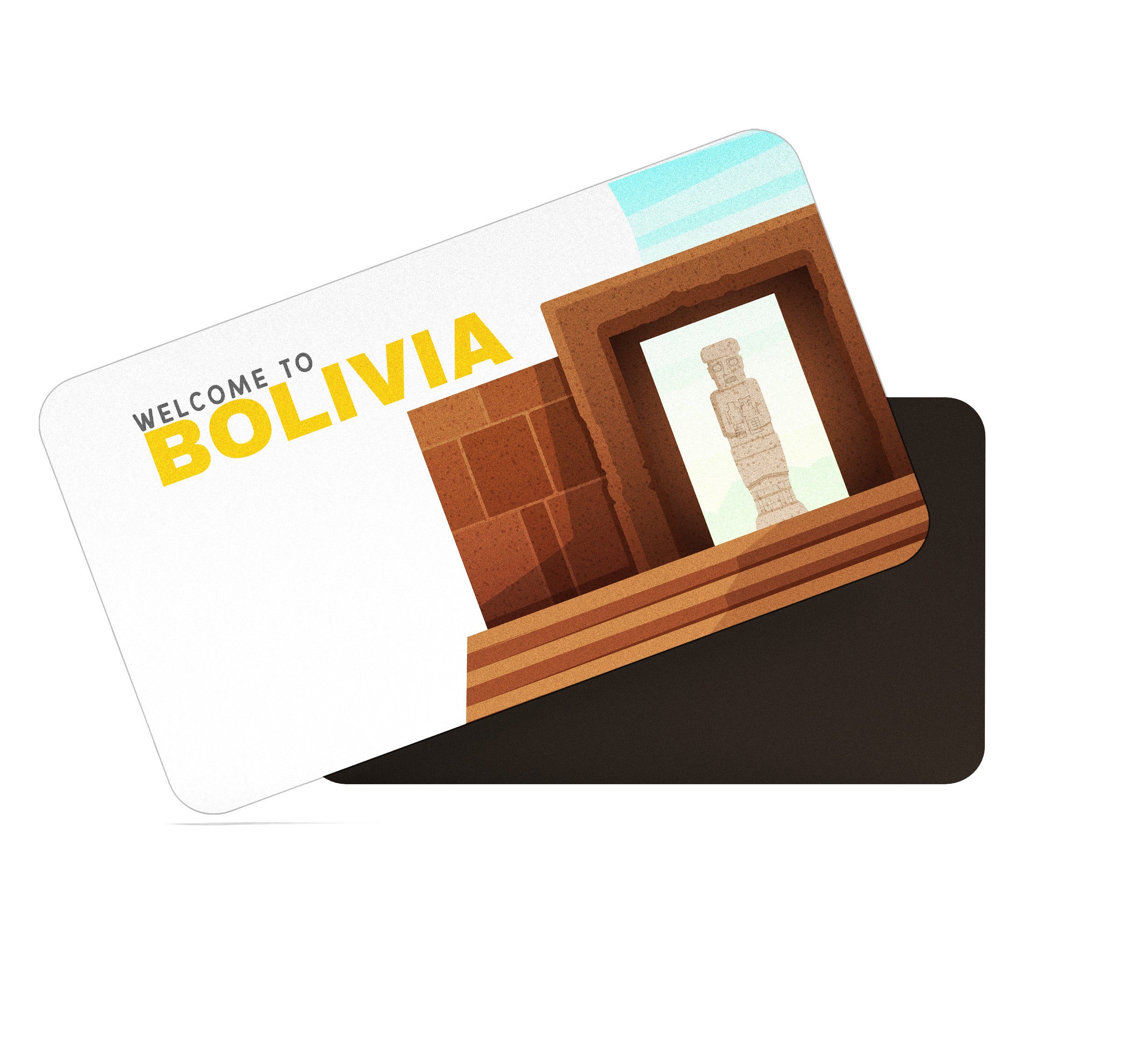 dhcrafts Rectangular Fridge Magnet Multicolor Bolivia Design Pack of 1 (8.6cm x 5.4cm)