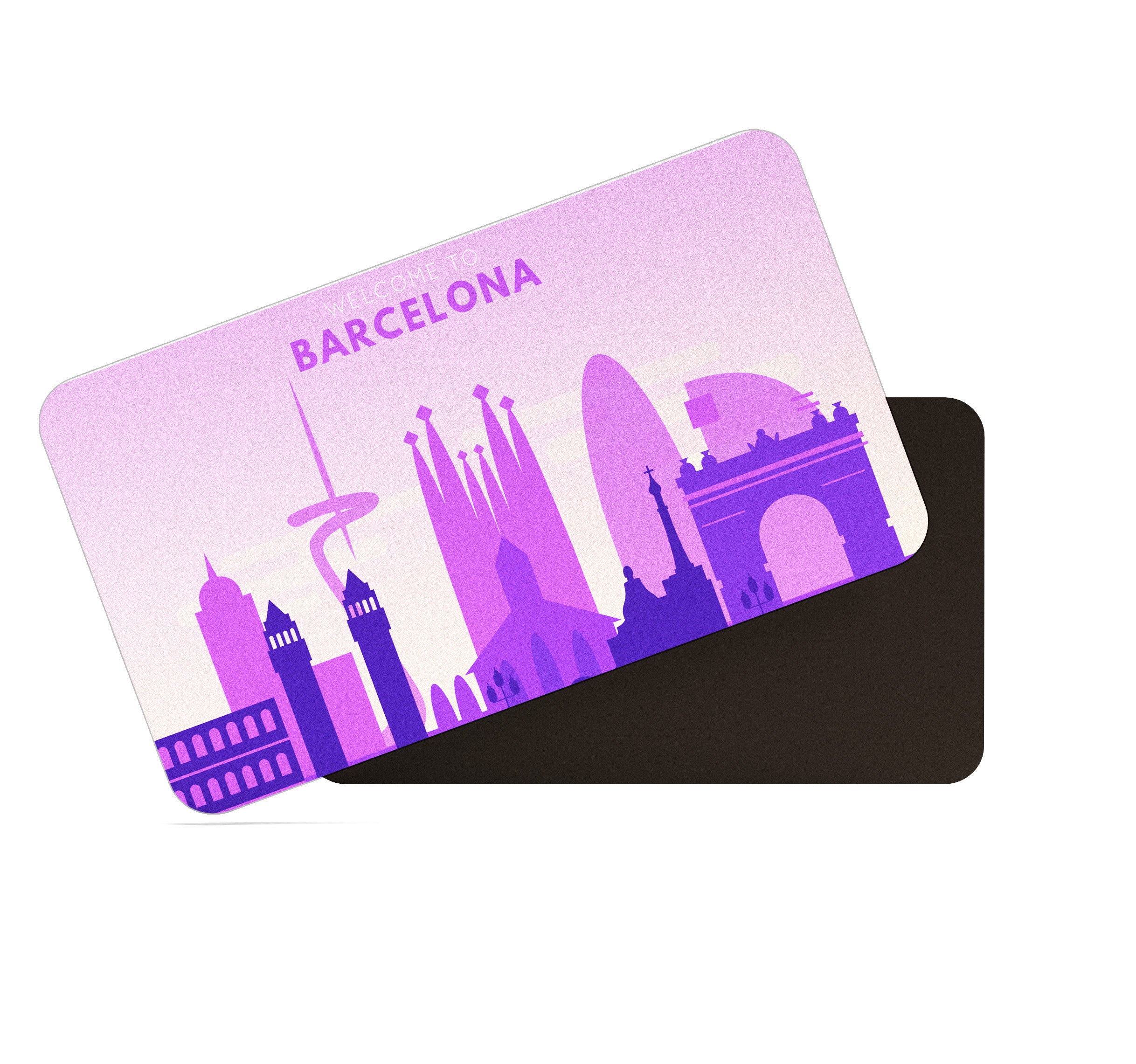 dhcrafts Rectangular Fridge Magnet Purple Barcelona Design Pack of 1 (8.6cm x 5.4cm)