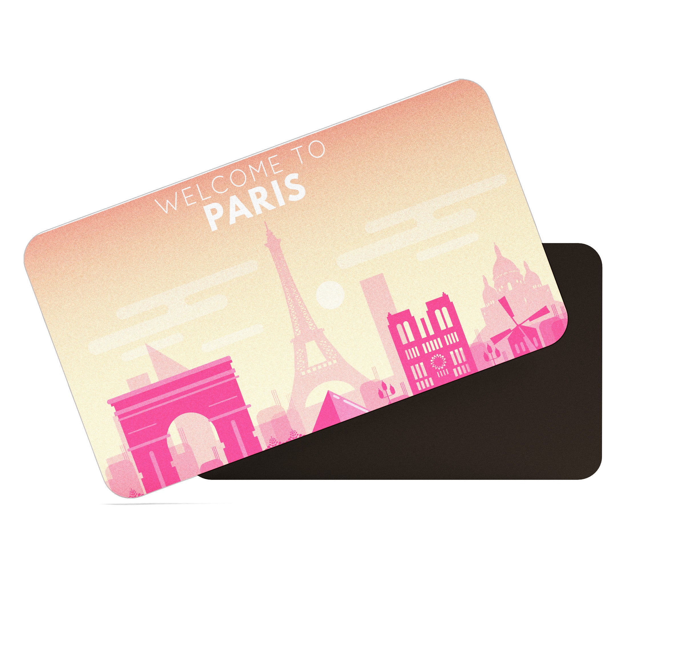 dhcrafts Rectangular Fridge Magnet Pink Paris Design Pack of 1 (8.6cm x 5.4cm)