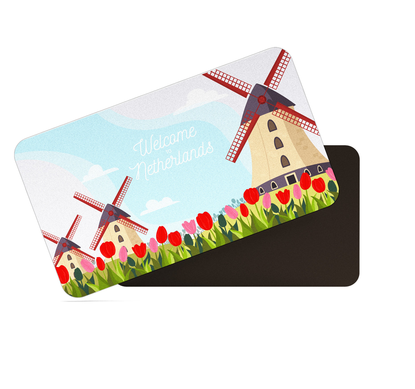 dhcrafts Rectangular Fridge Magnet Multicolor Nietherlands Design Pack of 1 (8.6cm x 5.4cm)