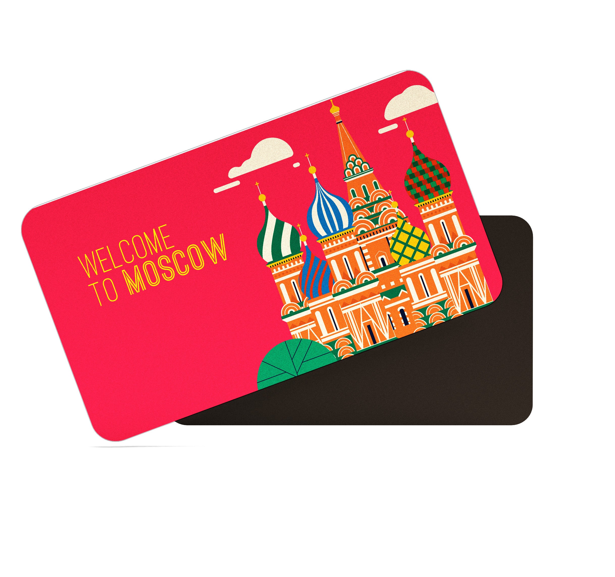 dhcrafts Rectangular Fridge Magnet Multicolor Moscow Design Pack of 1 (8.6cm x 5.4cm)