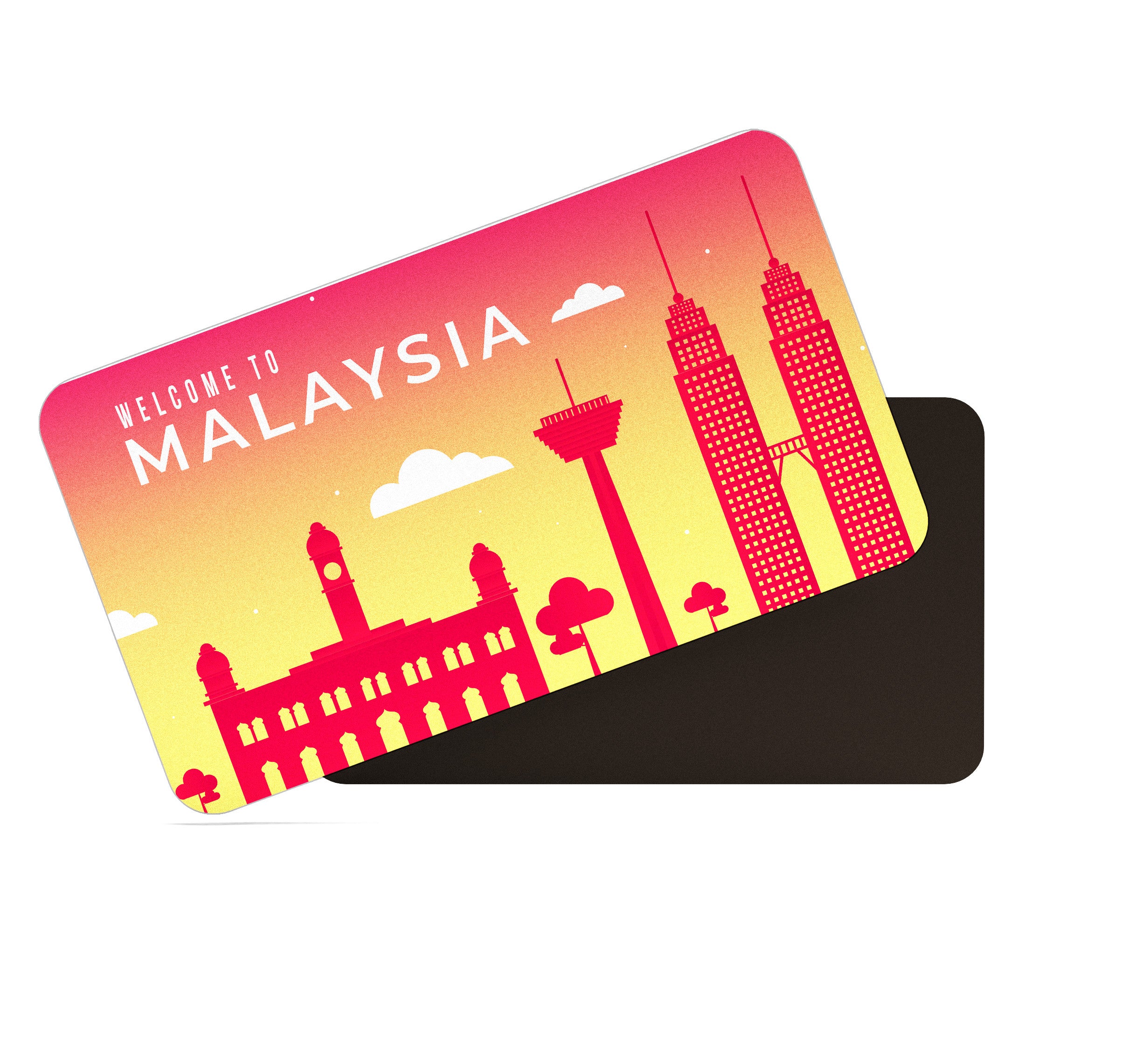 dhcrafts Rectangular Fridge Magnet Pink Malaysia Design Pack of 1 (8.6cm x 5.4cm)