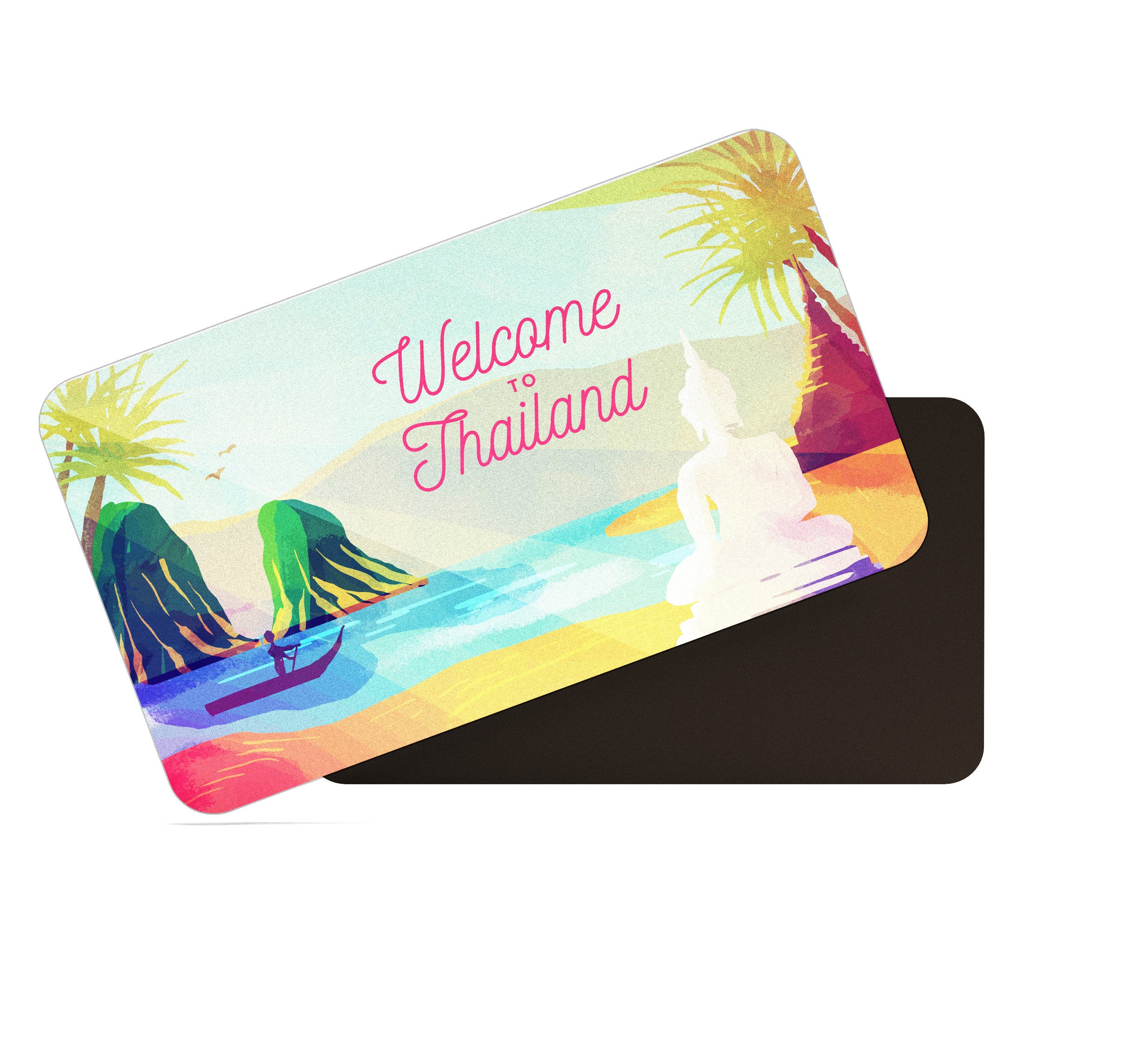 dhcrafts Rectangular Fridge Magnet Multicolor Thailand D2 Design Pack of 1 (8.6cm x 5.4cm)