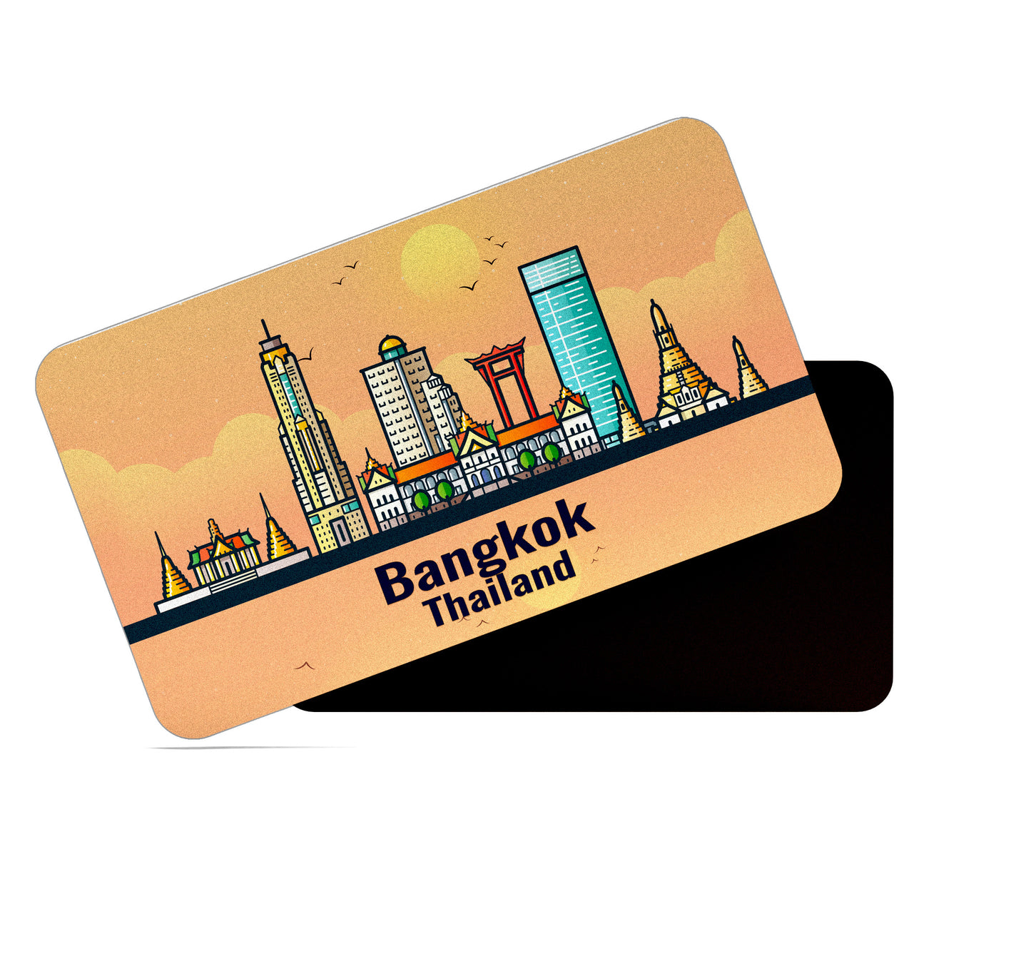 dhcrafts Rectangular Fridge Magnet Orange Thailand Bangkok Design Pack of 1 (8.6cm x 5.4cm)
