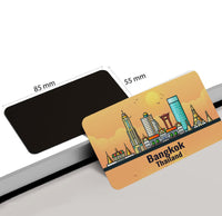 dhcrafts Rectangular Rubber Fridge Magnet / Magnetic Card Orange Thailand Bangkok Design Pack of 1 (8.6cm x 5.4cm)